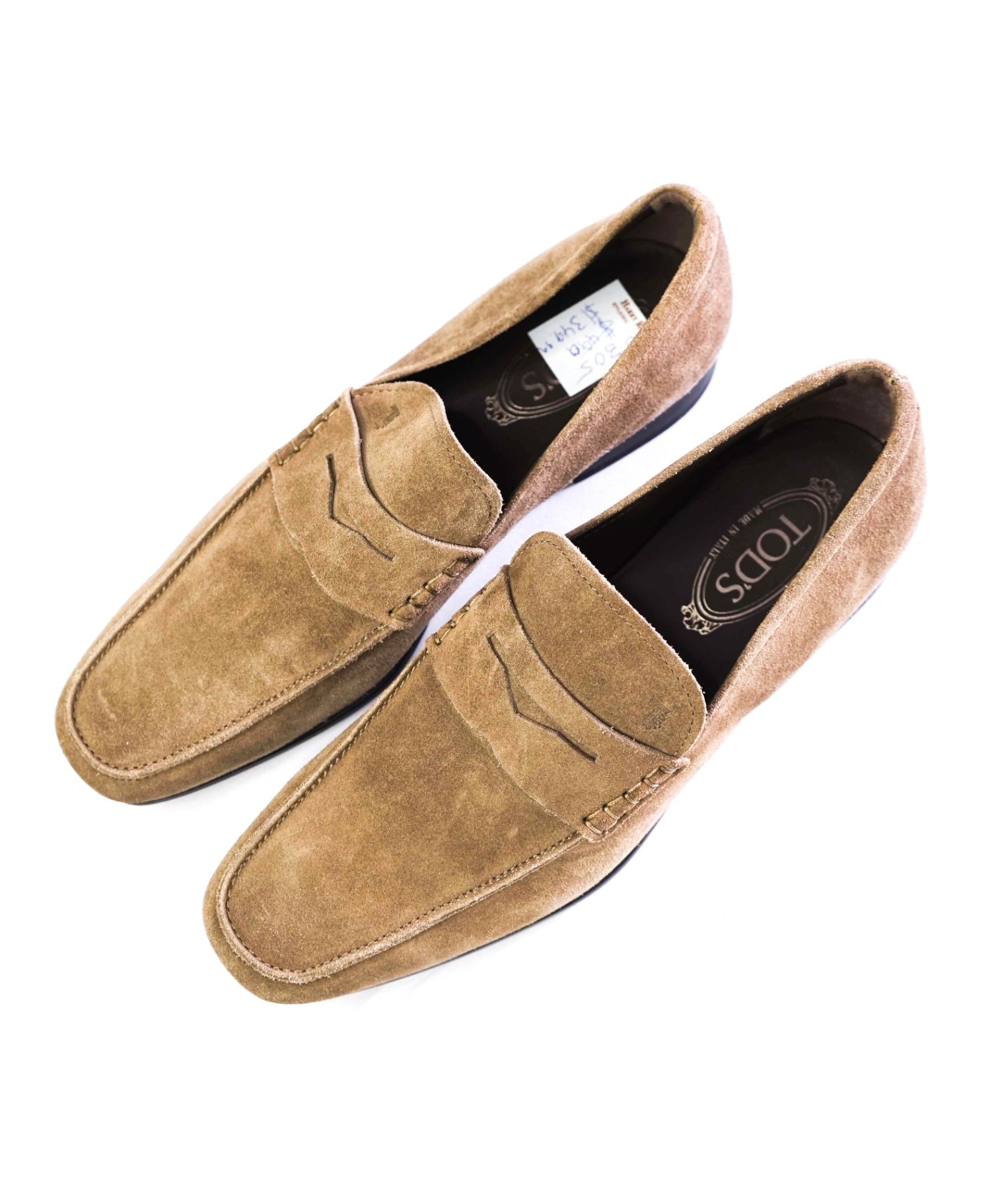 $750 Tod's Solid Tan Loafers Suede Footwear US 9 UK 8