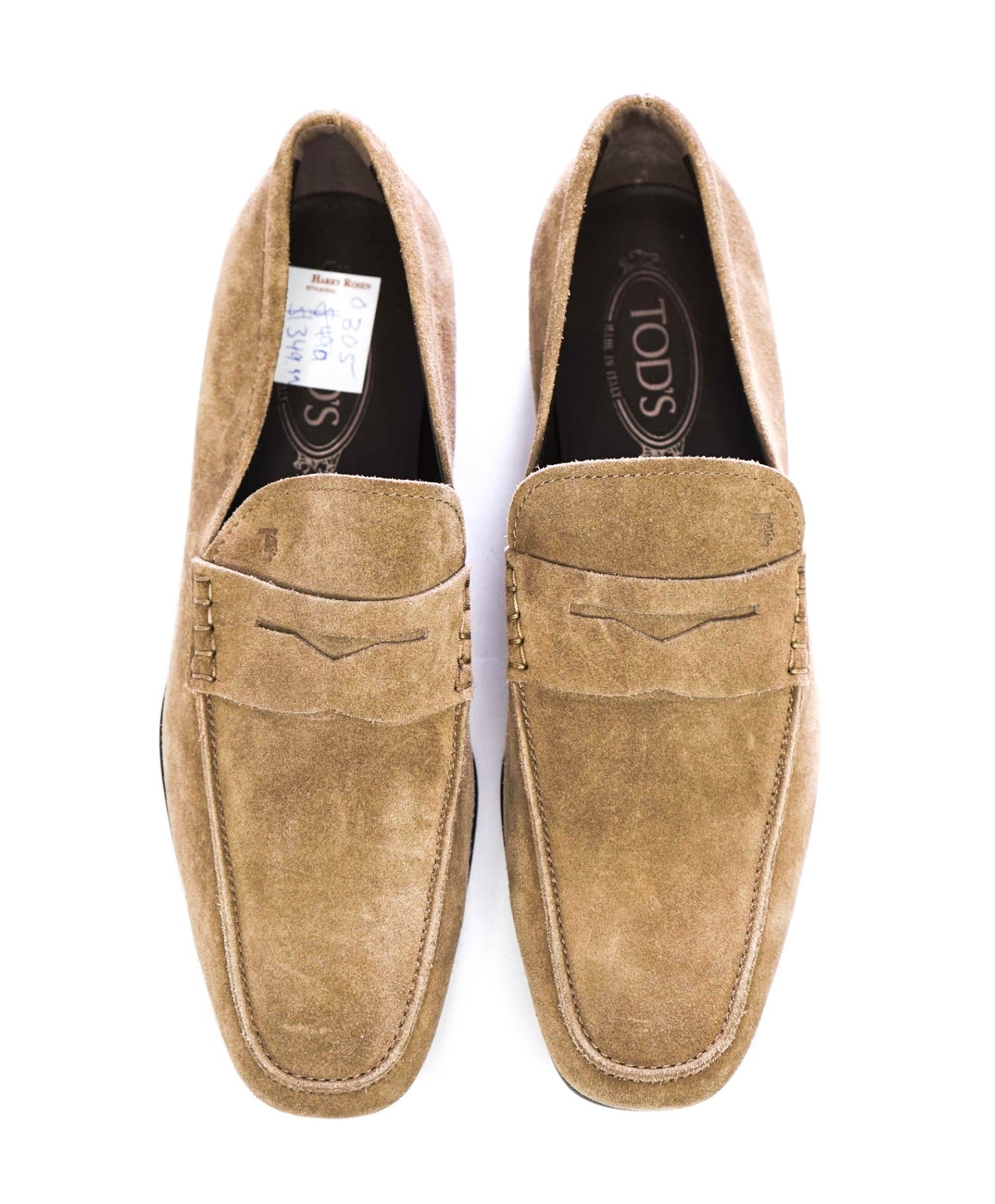 $750 Tod's Solid Tan Loafers Suede Footwear US 9 UK 8