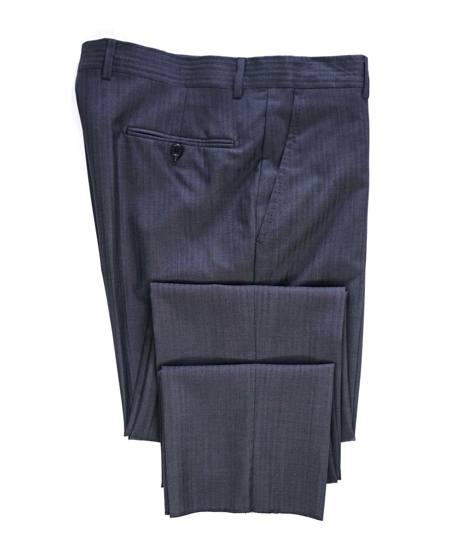 $395 Saks Fifth Avenue Tonal Grey "MODERN FIT" Herringbone Wool/Silk Pants 34W