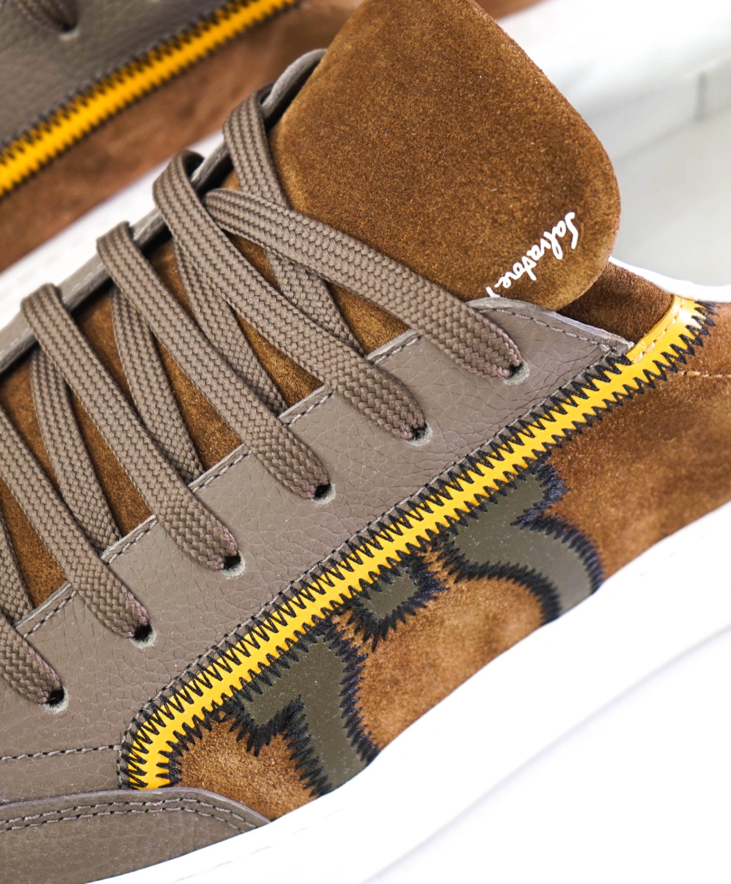 $795 SALVATORE FERRAGAMO - *BORG 5* Brown Gancini Sneaker - 9.5 M US