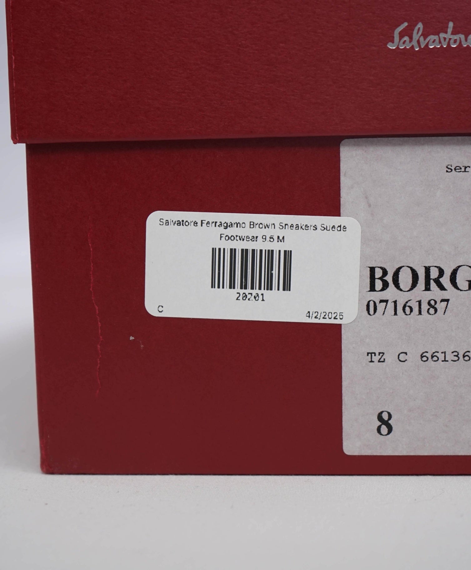 $795 SALVATORE FERRAGAMO - *BORG 5* Brown Gancini Sneaker - 9.5 M US
