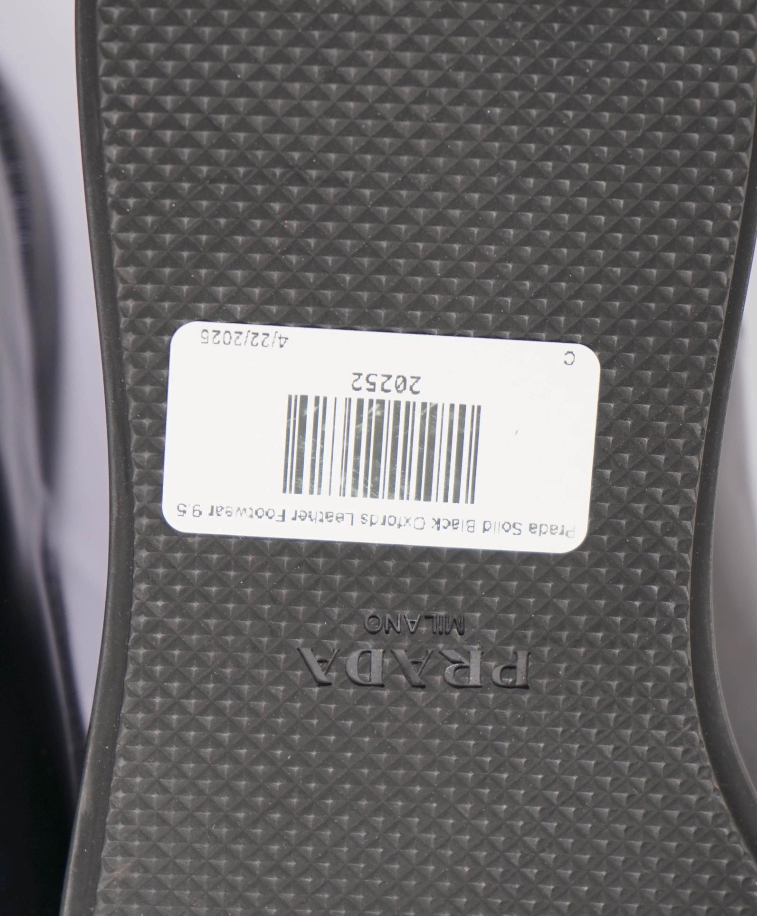 $1,050 Prada Solid Black Lug Sole LOGO PATCH Oxfords 9.5 US (8.5UK)