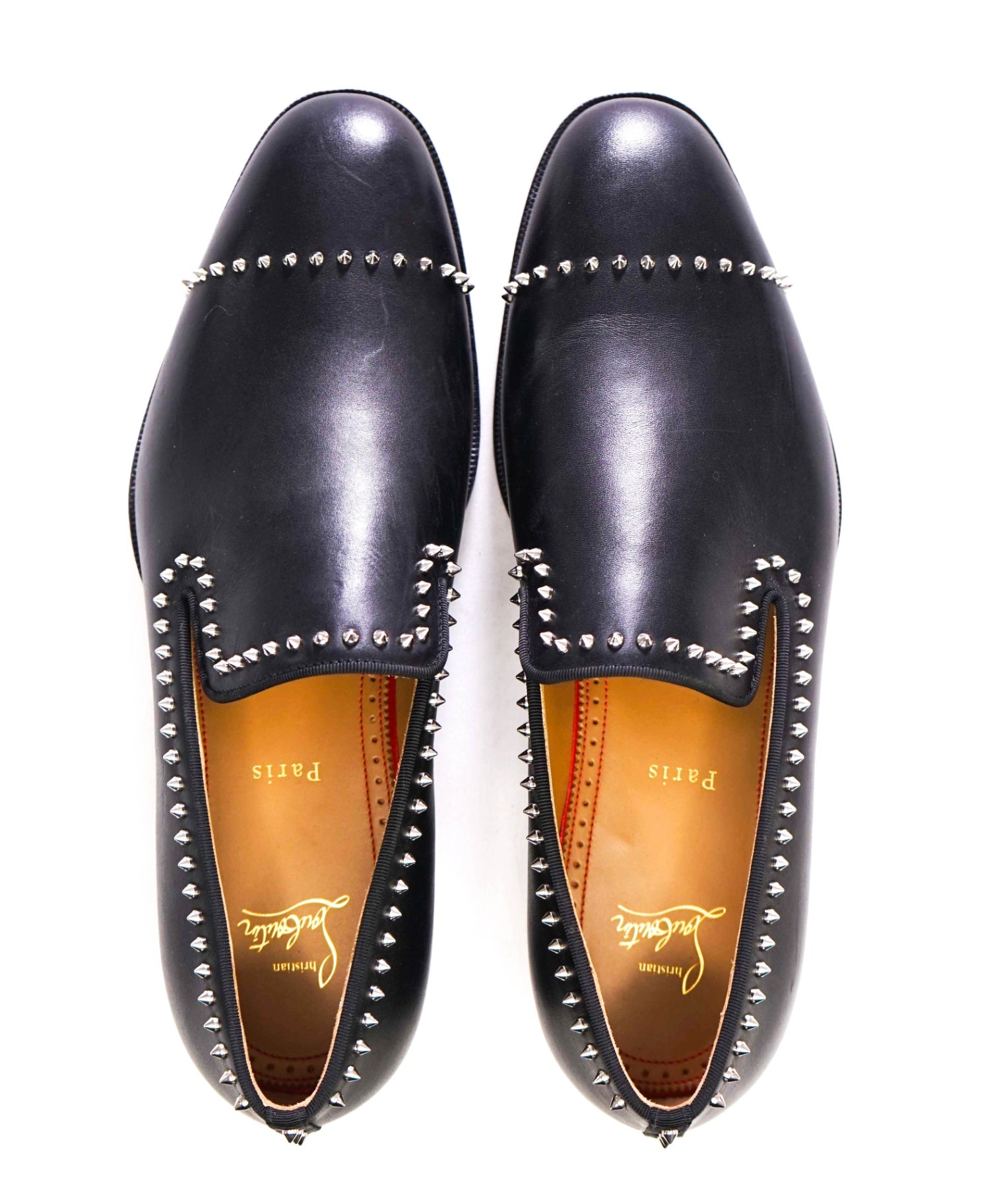 $1,200 CHRISTIAN LOUBOUTIN - *DANDY CLOO* Black Spike Loafers - 9 US (42 EU)