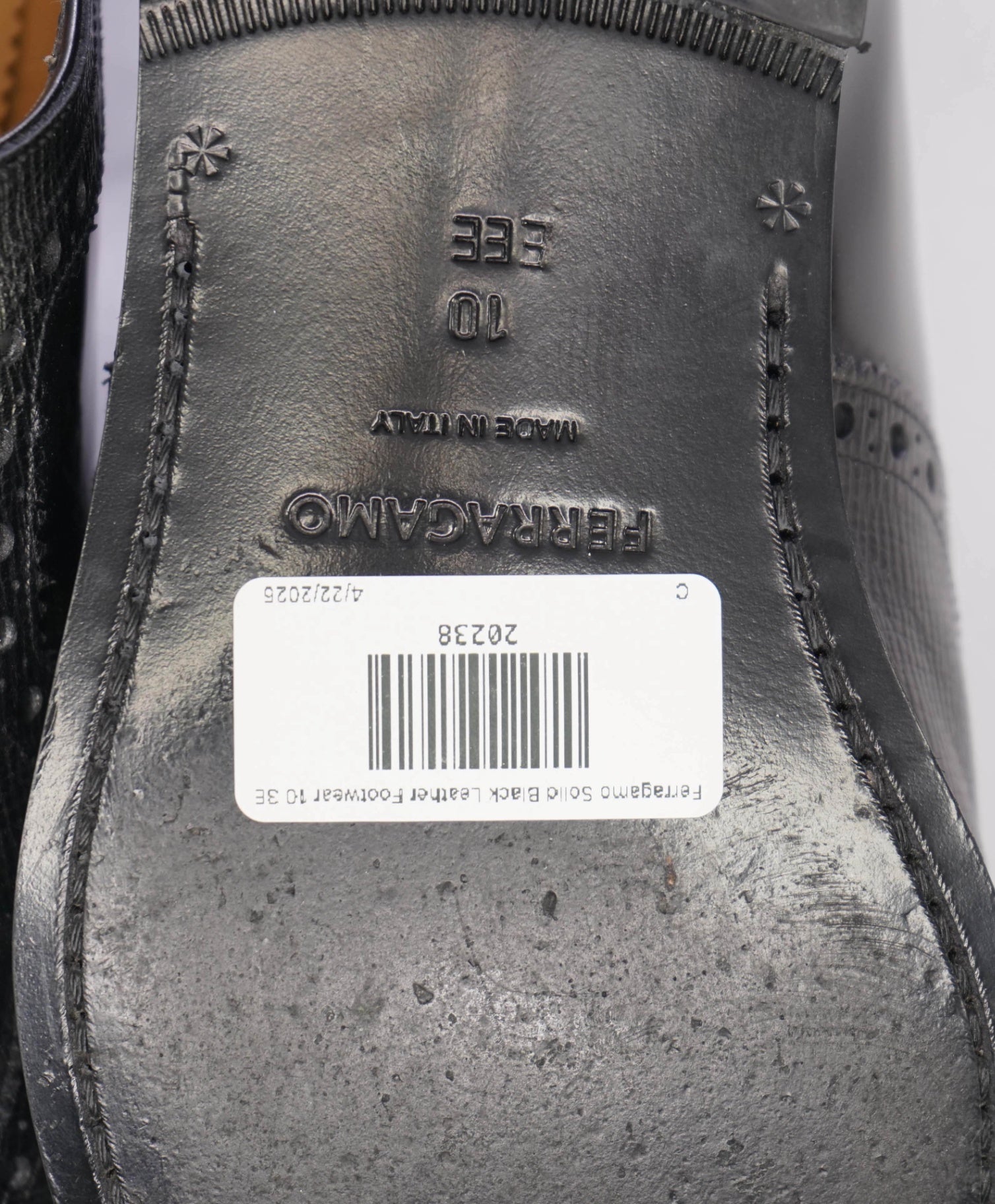 $950 Ferragamo Black Mixed-Media Brogue Oxfords - 10 3E US