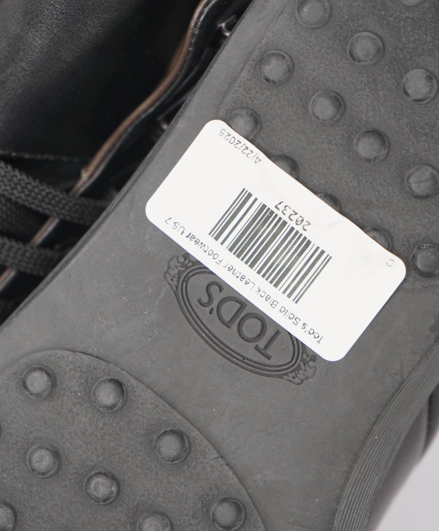 $700 Tod's Solid Black Leather Hightop Sneakers US 7