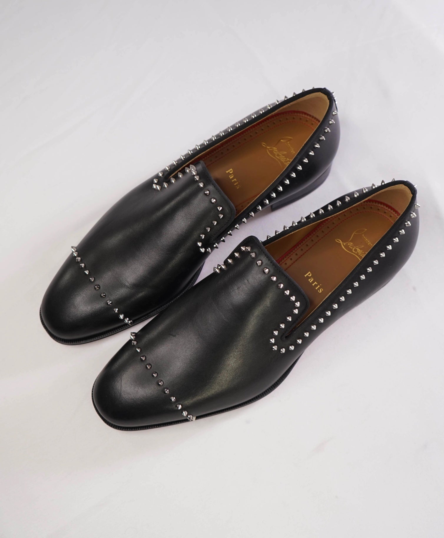 $1,200 CHRISTIAN LOUBOUTIN - *DANDY CLOO* Black Spike Loafers - 9 US (42 EU)