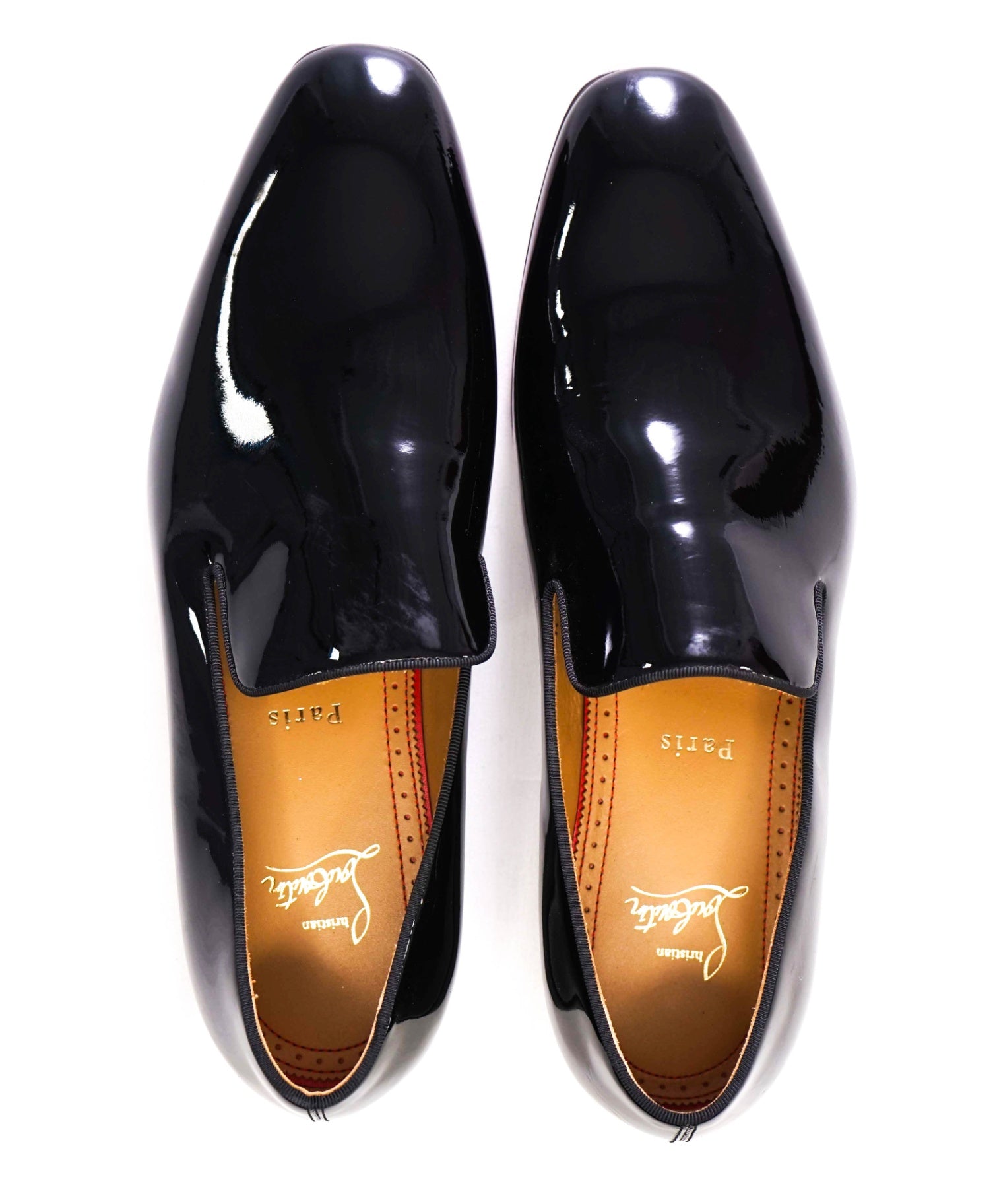 $1,250 Christain Louboutin DANDELION Black Patent Loafer 7US (40EU)