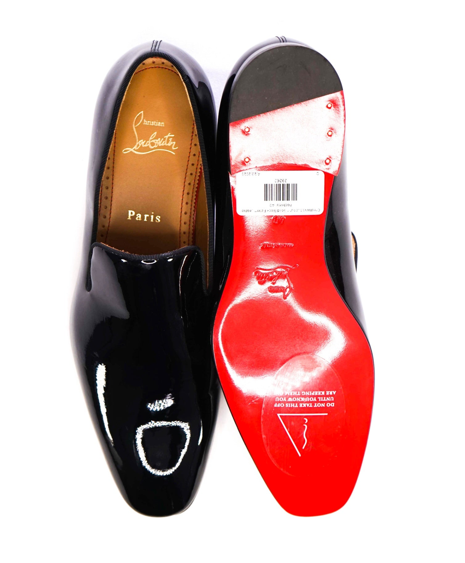 $1,250 Christain Louboutin DANDELION Black Patent Loafer 7US (40EU)