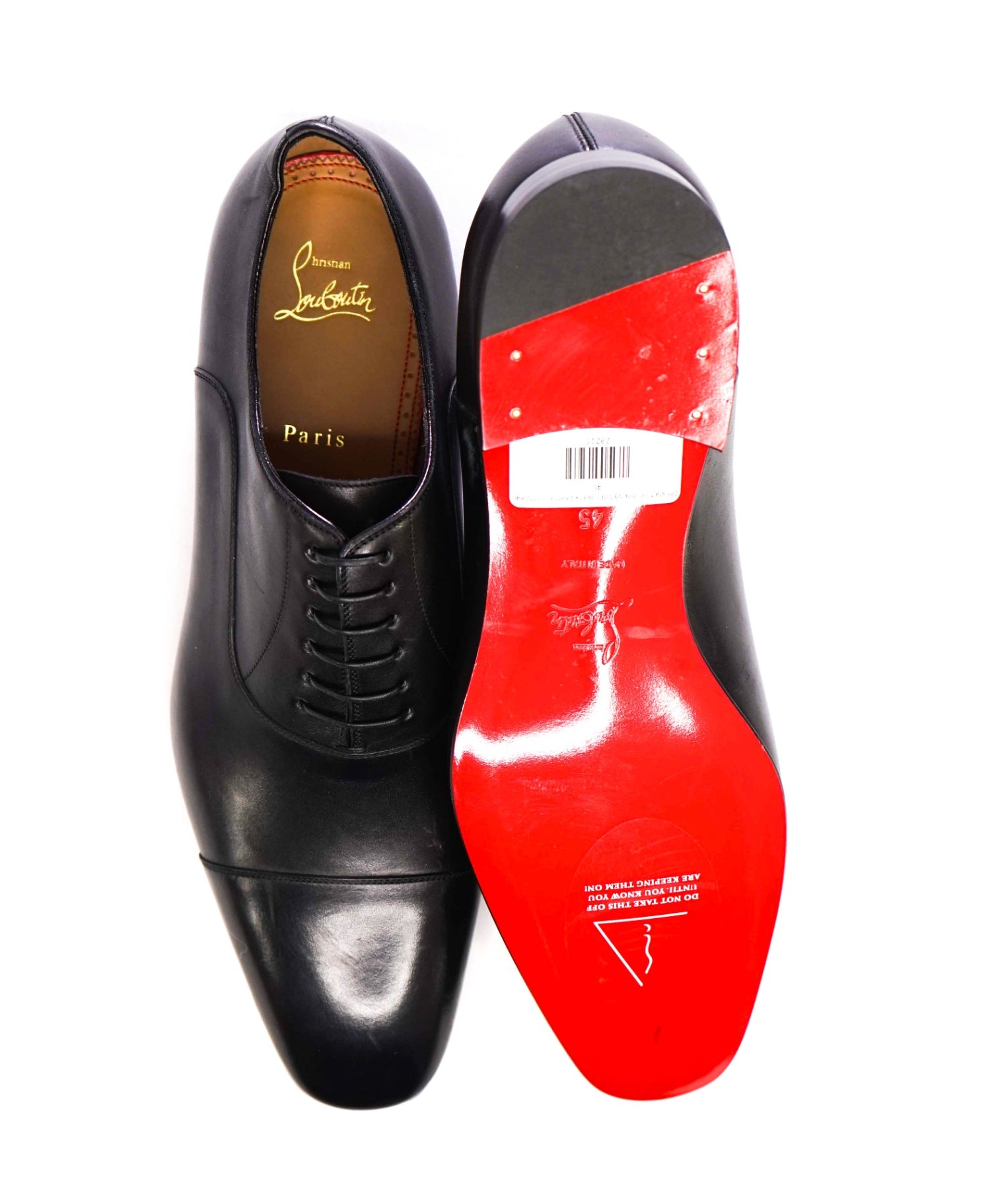 $1,050 CHRISTIAN LOUBOUTIN - *GREGGO* Black Oxfords - 12 US (45)