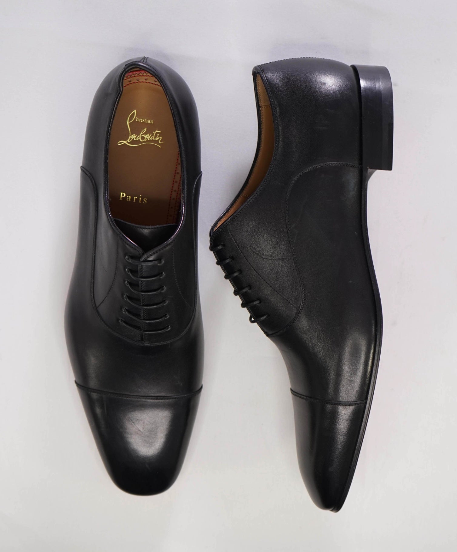 $1,050 CHRISTIAN LOUBOUTIN - *GREGGO* Black Oxfords - 12 US (45)