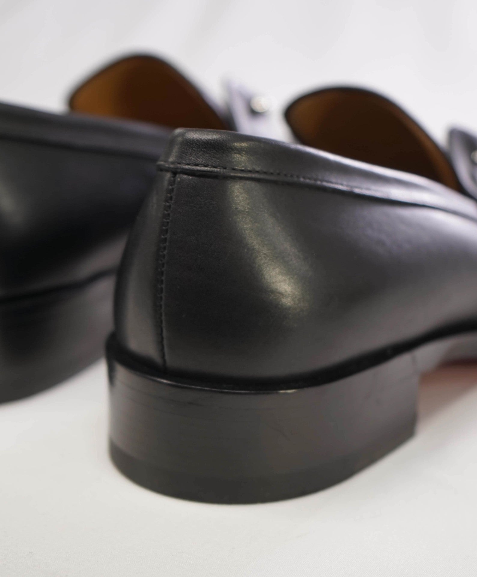 $1,095 Christain Louboutin Solid Black Loafers Leather 8US (41 EU)