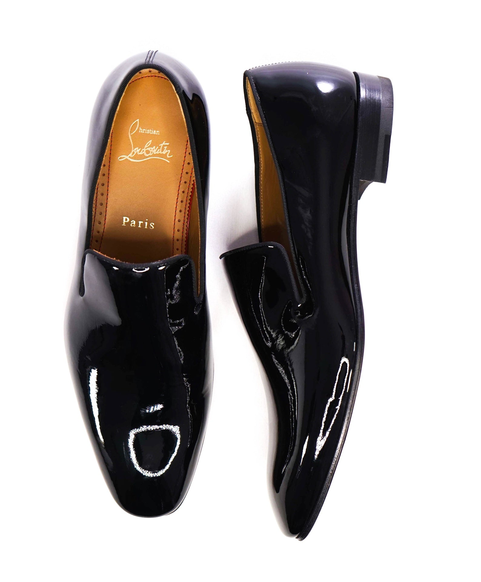 $1,250 Christain Louboutin DANDELION Black Patent Loafer 7US (40EU)