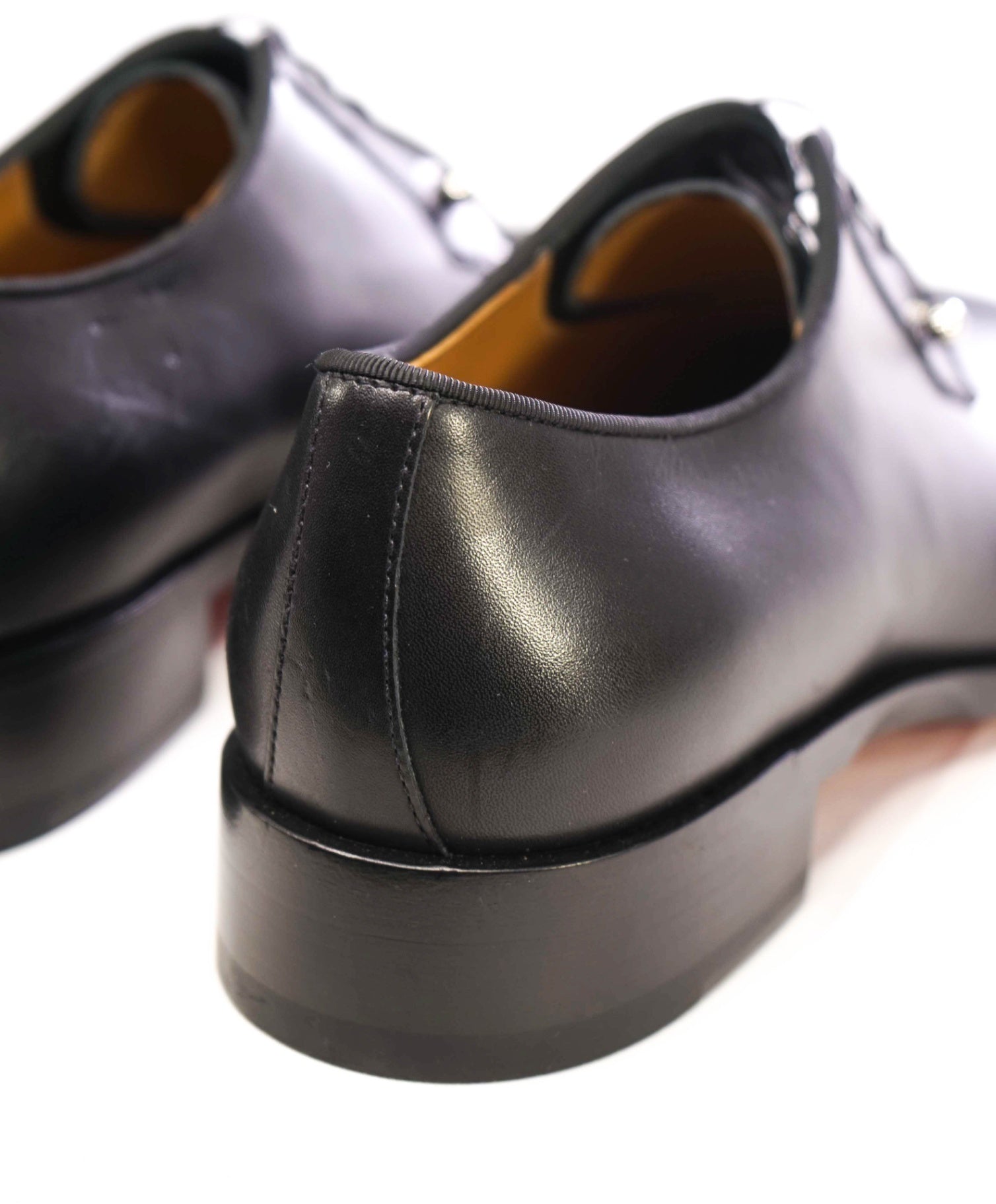 $1,250 Christain Louboutin Paris Solid Black Leather Oxfords US 10.5 UK 9.5