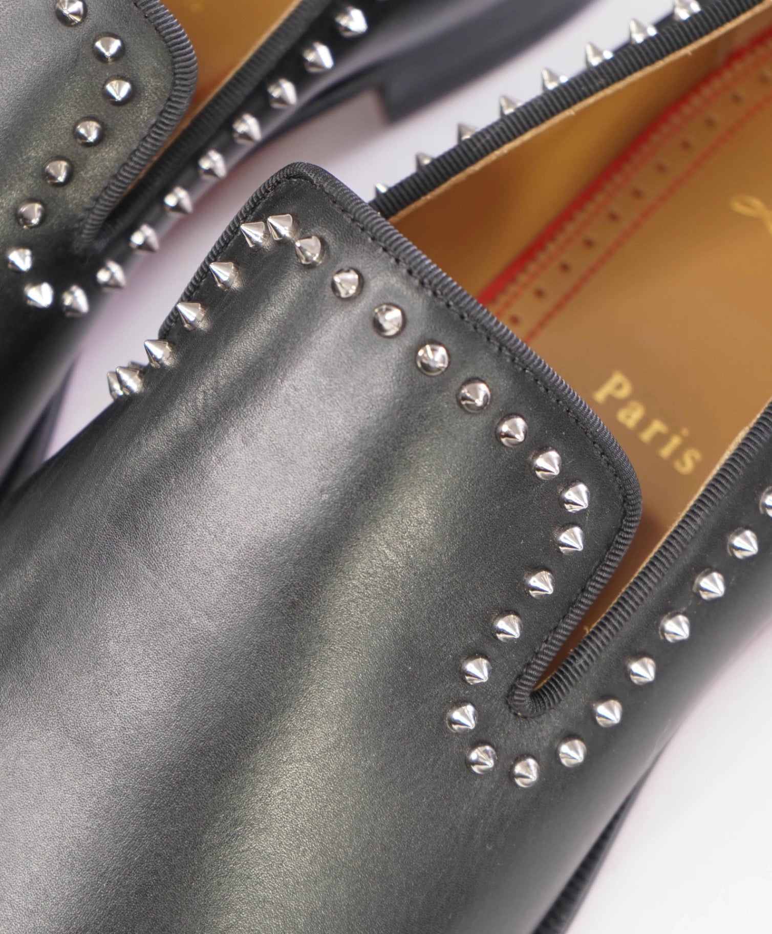 $1,200 CHRISTIAN LOUBOUTIN - *DANDY CLOO* Black Spike Loafers - 9 US (42 EU)