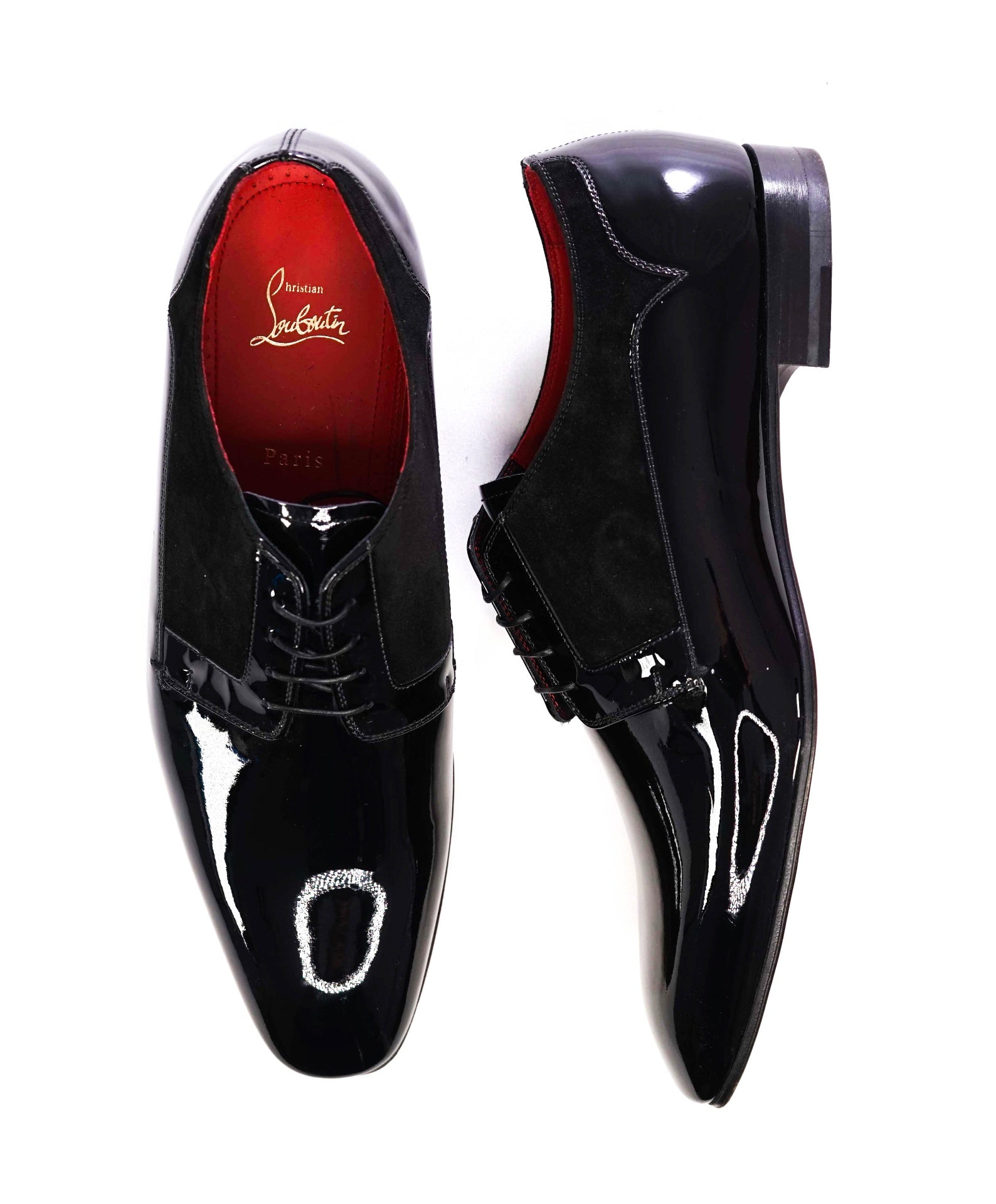 $1,045 Christain Louboutin "CHICKITO" Black Leather Derbies 11US (44)