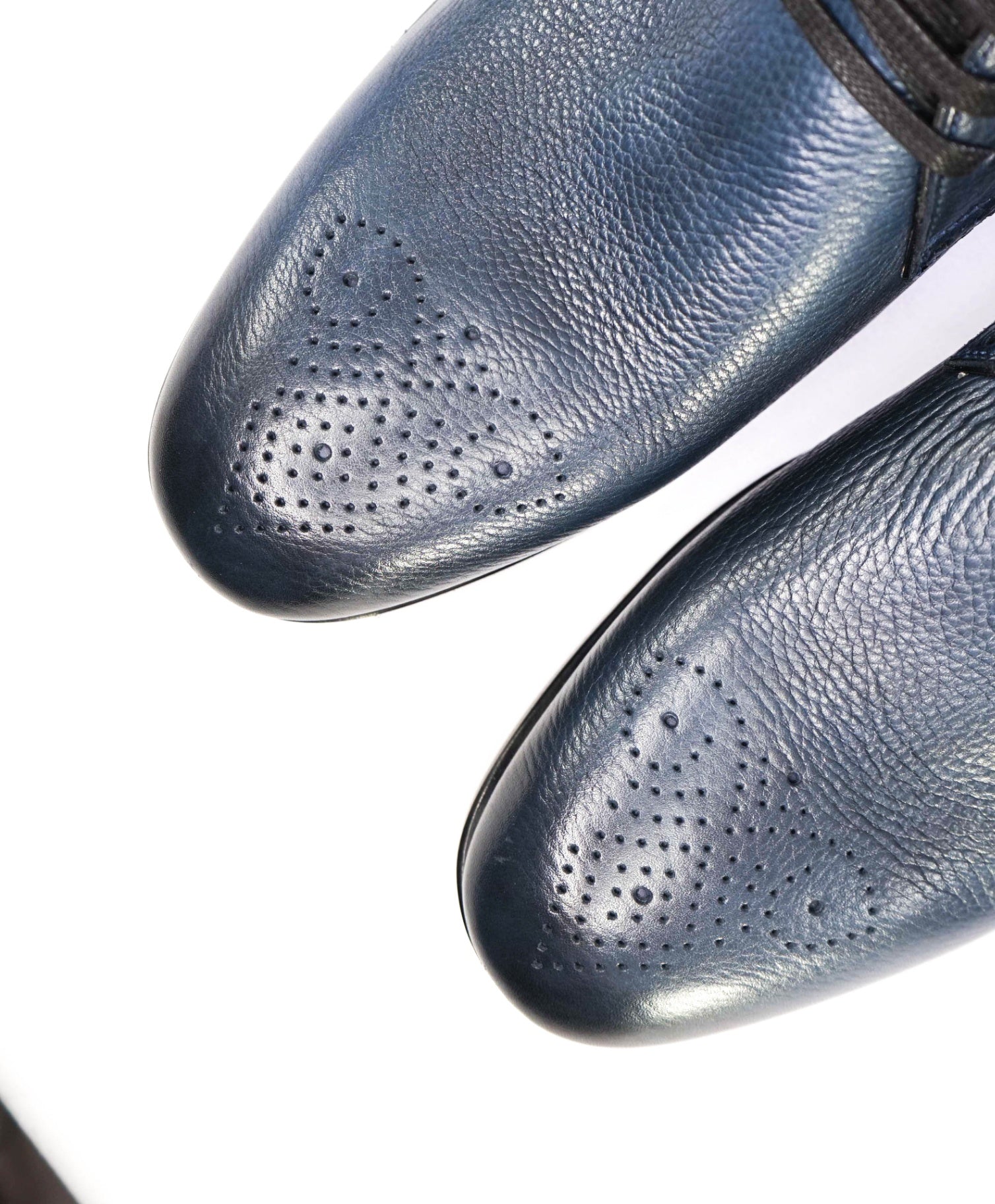 $950 Santoni Pebbled Navy Leather FATTE A MANO Ankle Boot 9.5 US (8.5UK)