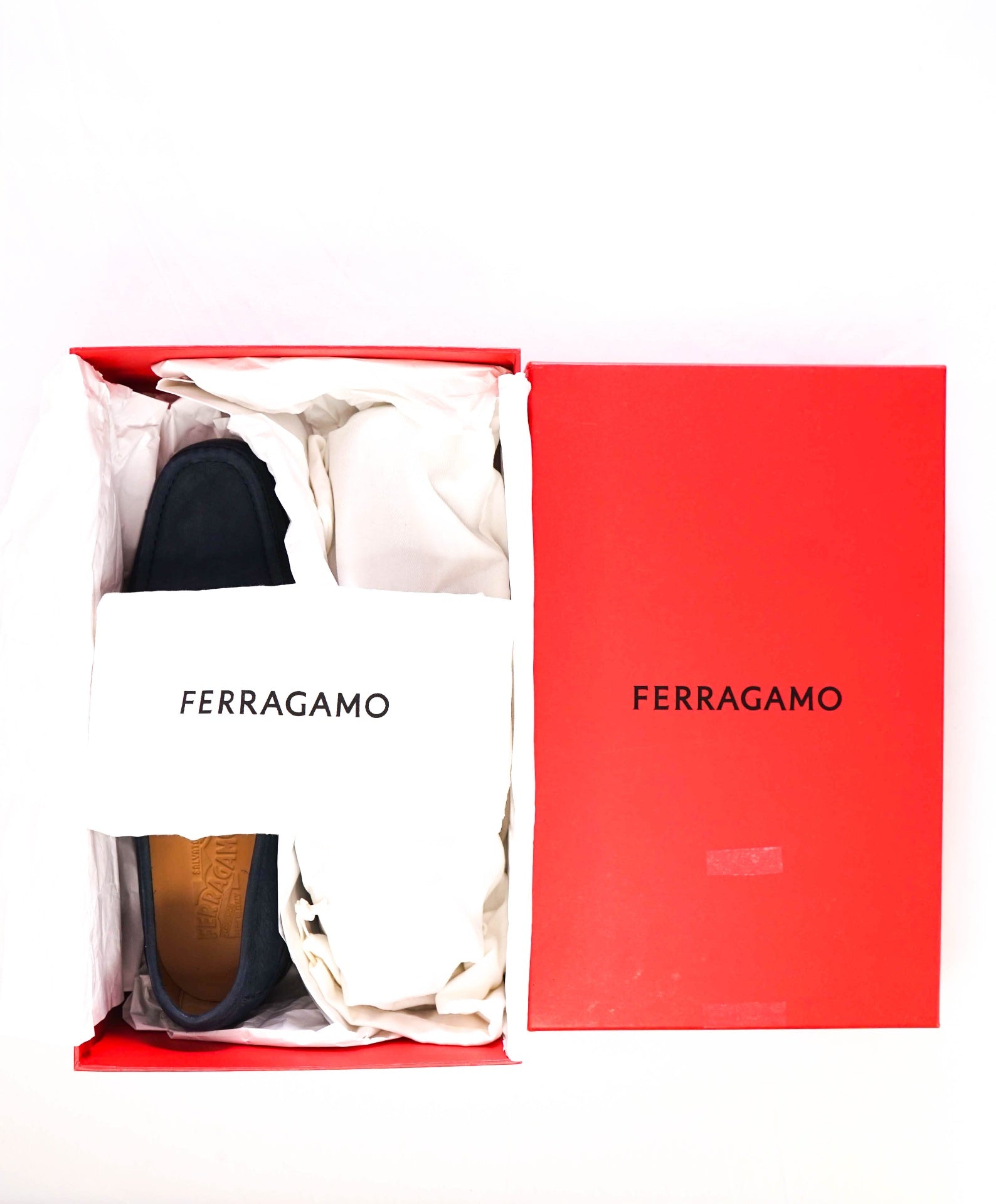 $850 Salvatore Ferragamo Blue Suede "GRANDIOSO" Loafers 10 E