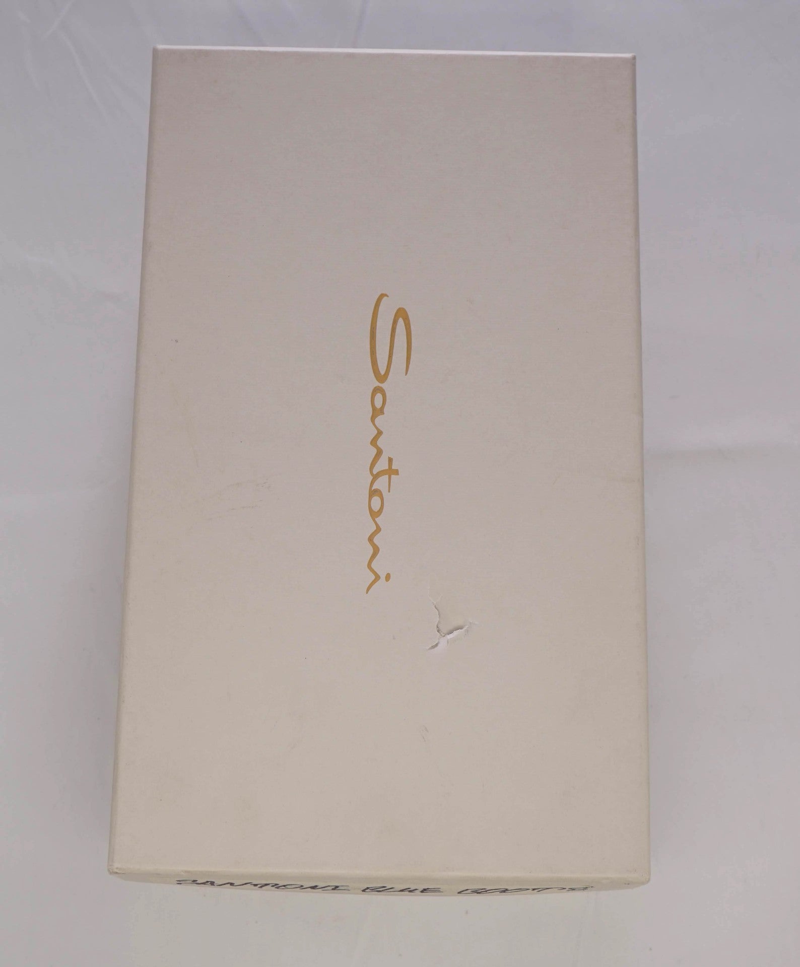 $950 Santoni Pebbled Navy Leather FATTE A MANO Ankle Boot 9.5 US (8.5UK)