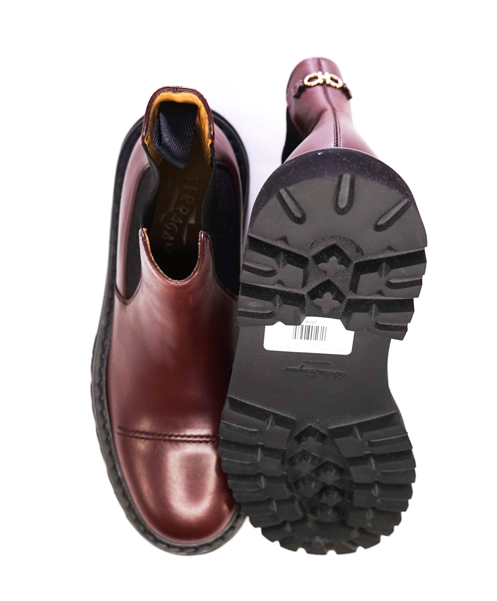 $950 Salvatore Ferragamo Oxblood "GEORGE 2"Chelsea Boots US 8 M