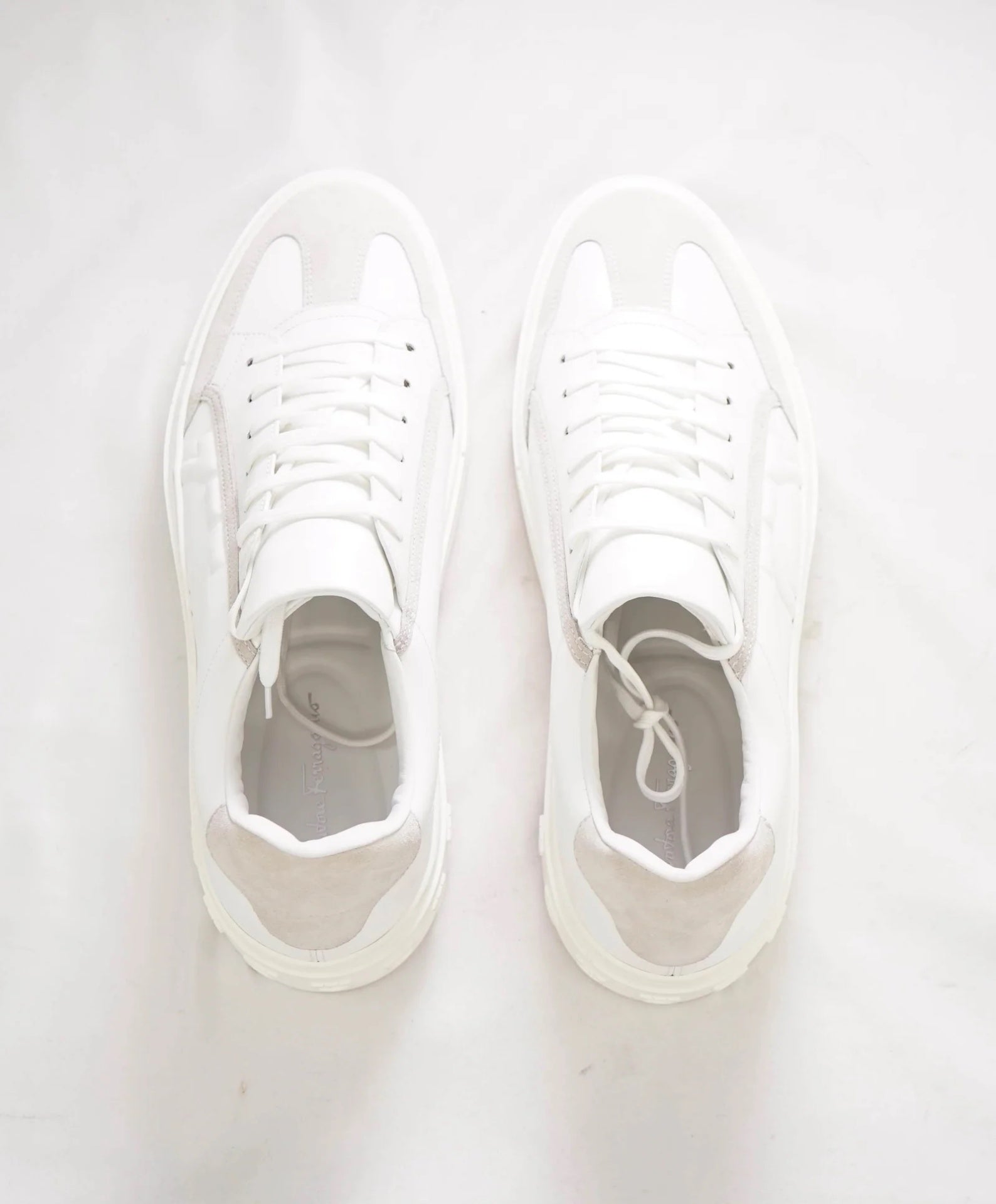 $795 SALVATORE FERRAGAMO - *BORG 5* White Gancini Sneaker - 11 M US