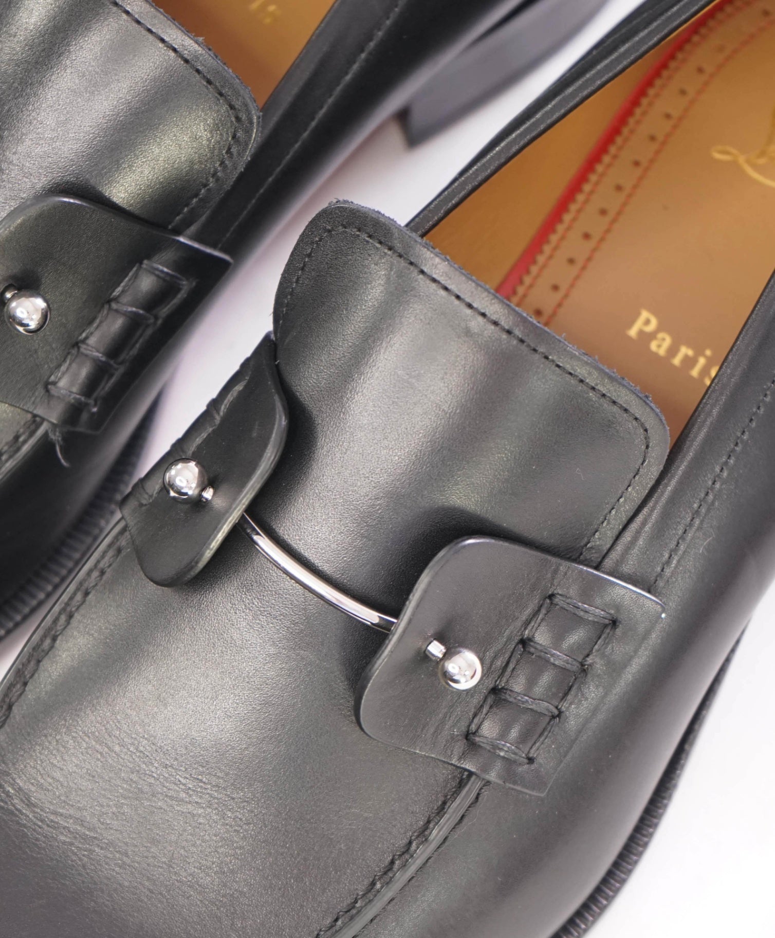 $1,095 Christian Louboutin Solid Black Loafers Leather 11US (44 EU)