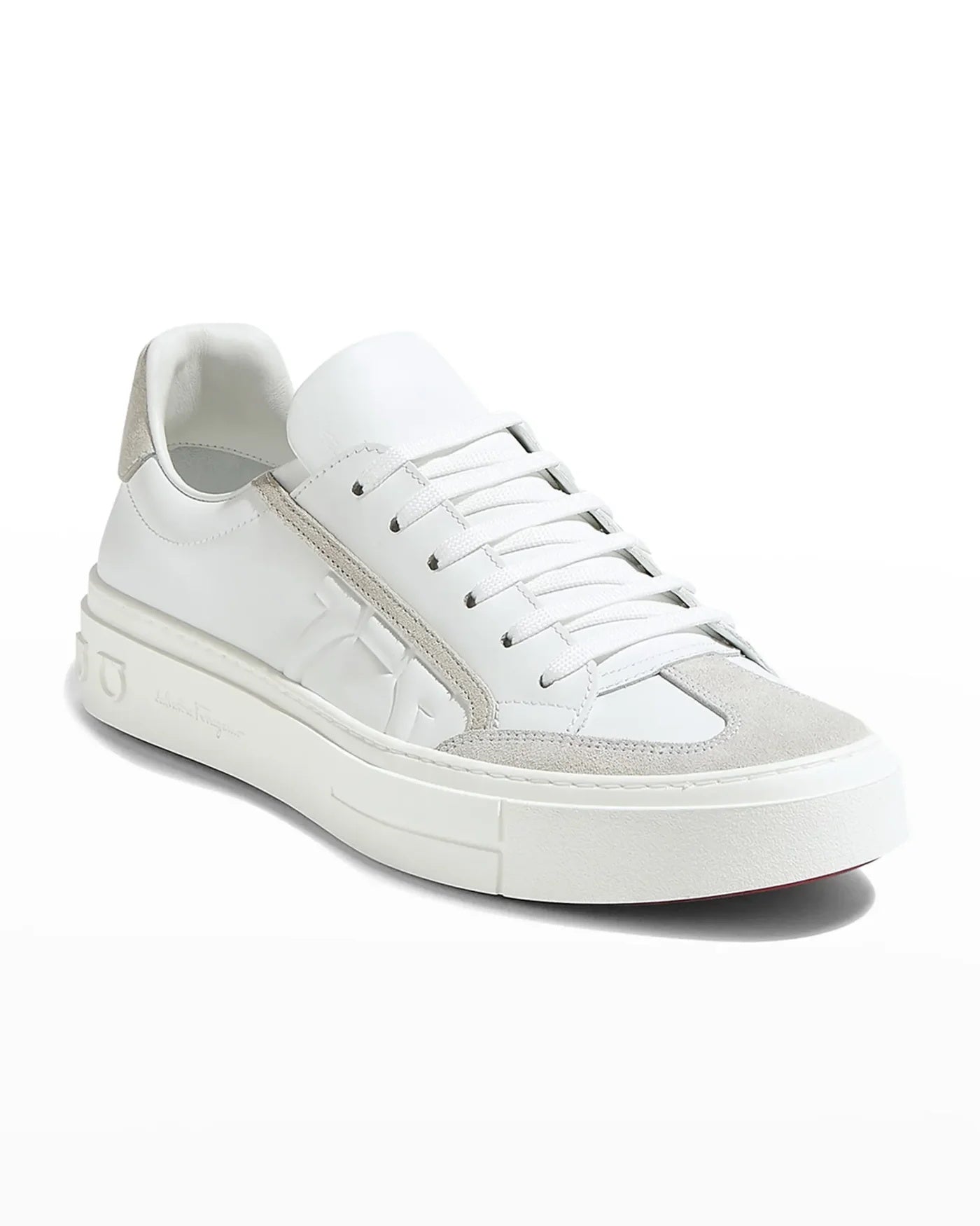 $795 SALVATORE FERRAGAMO - *BORG 5* White Gancini Sneaker - 11 M US