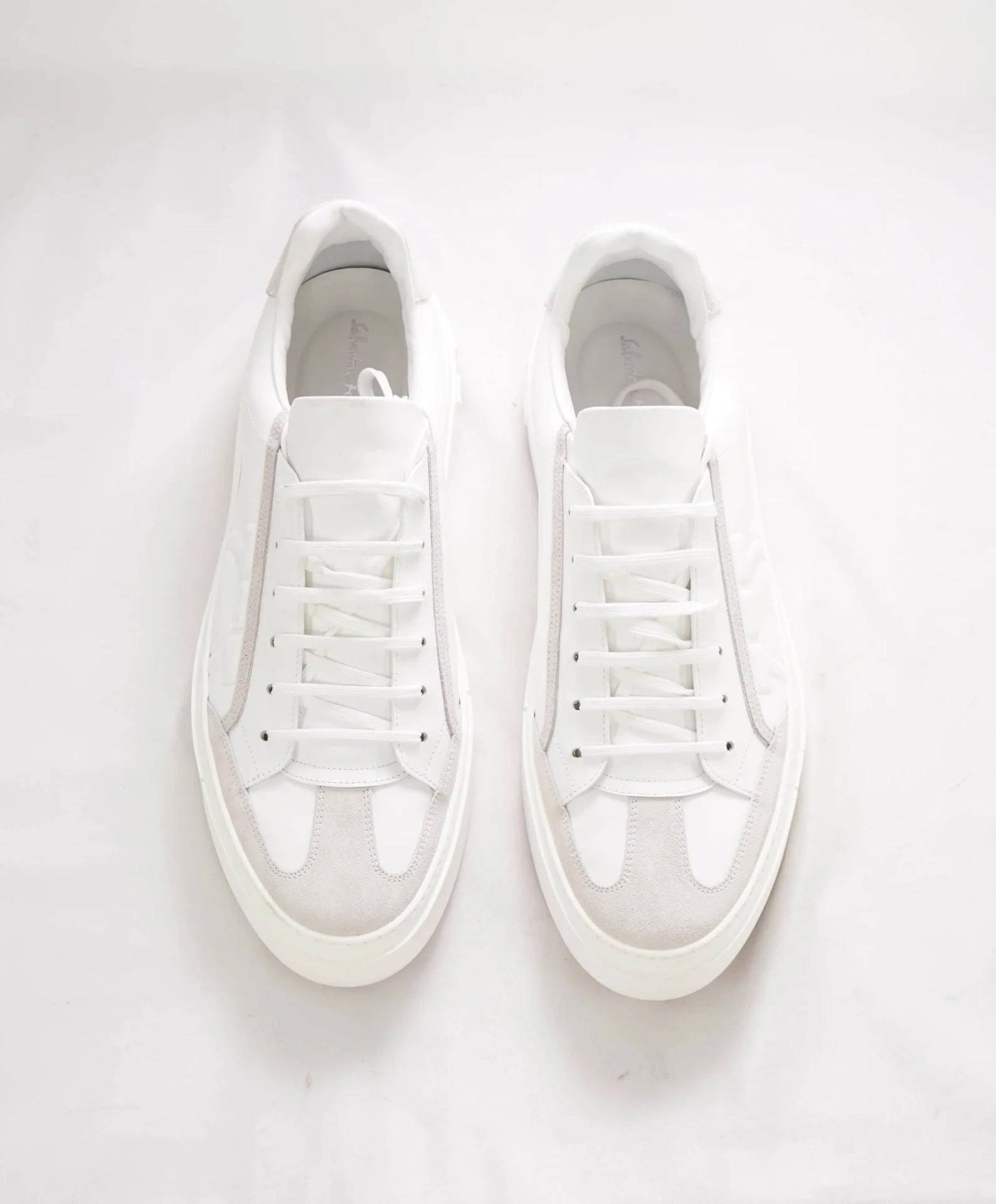 $795 SALVATORE FERRAGAMO - *BORG 5* White Gancini Sneaker - 11 M US