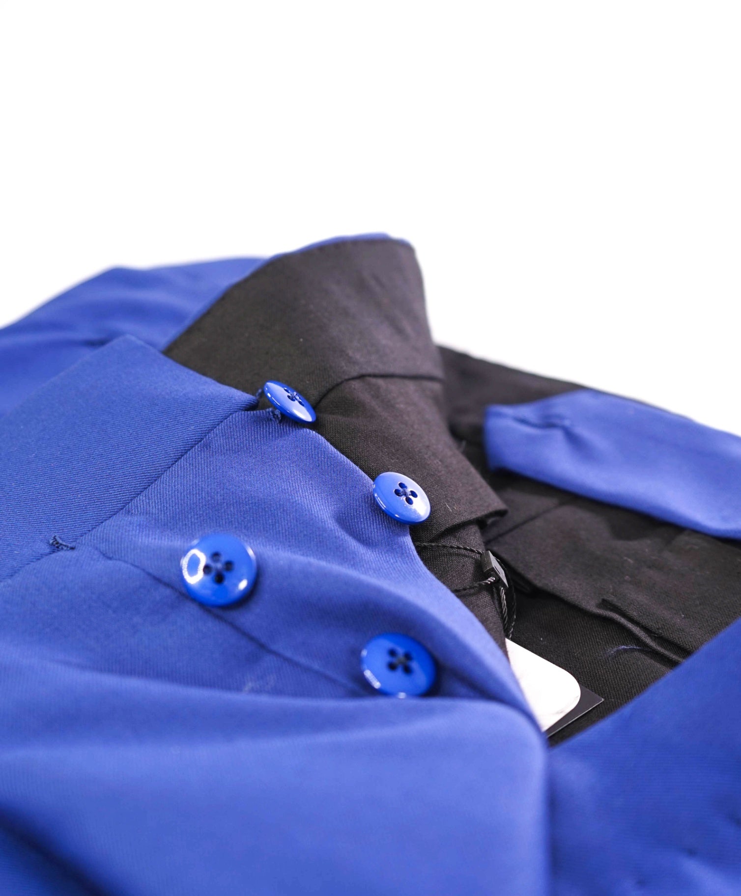 $1,095 HADLEIGH'S Neapolitan Bold Blue "SIDE TAB" Wool Pants 34W
