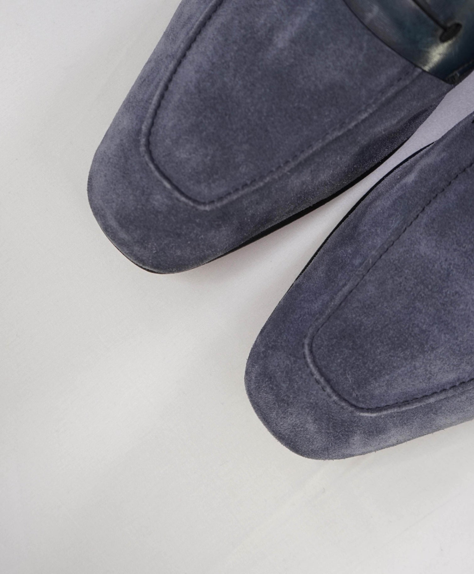 $960 ERMENEGILDO ZEGNA - Blue Suede L'Asola Penny Loafers - 12 US 11EU