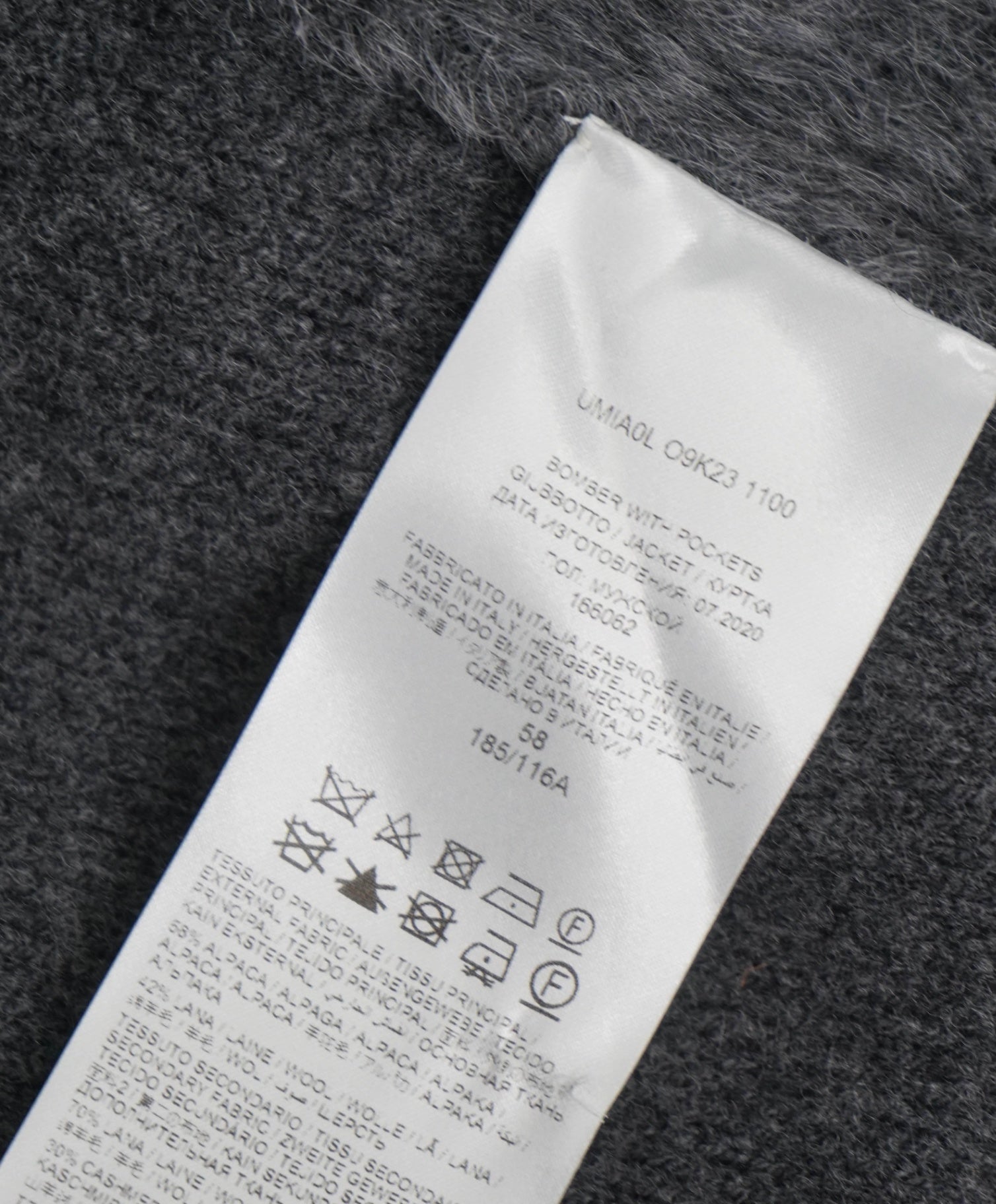 $2,850 Brioni Textured Grey ALPACA Mock Neck Jacket 48US (58EU)