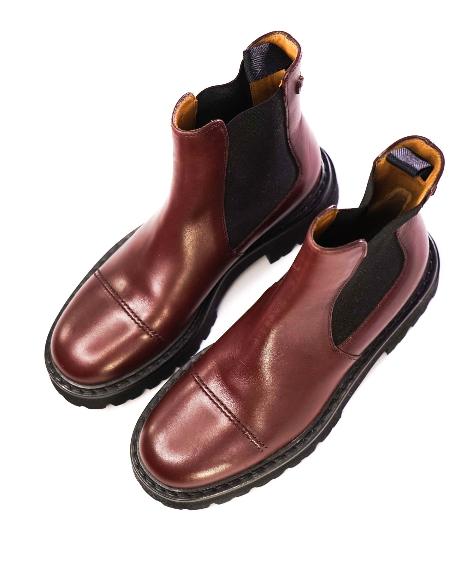 $950 Salvatore Ferragamo Oxblood "GEORGE 2"Chelsea Boots US 8 M