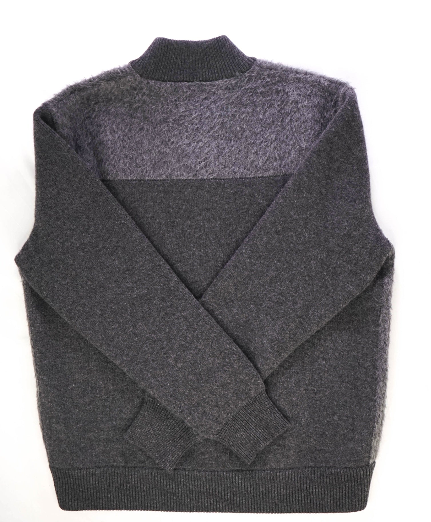 $2,850 Brioni Textured Grey ALPACA Mock Neck Jacket 48US (58EU)