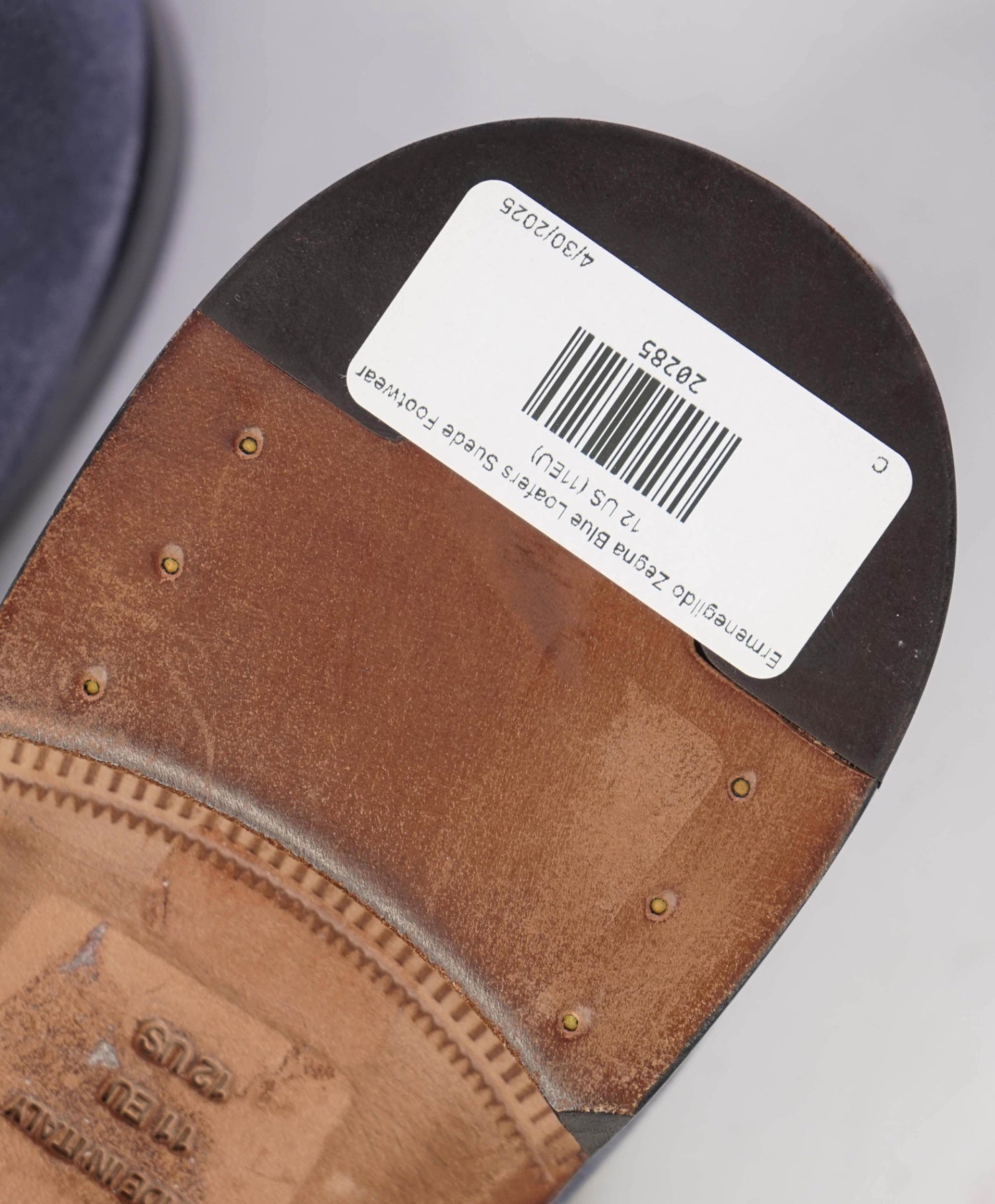 $960 ERMENEGILDO ZEGNA - Blue Suede L'Asola Penny Loafers - 12 US 11EU