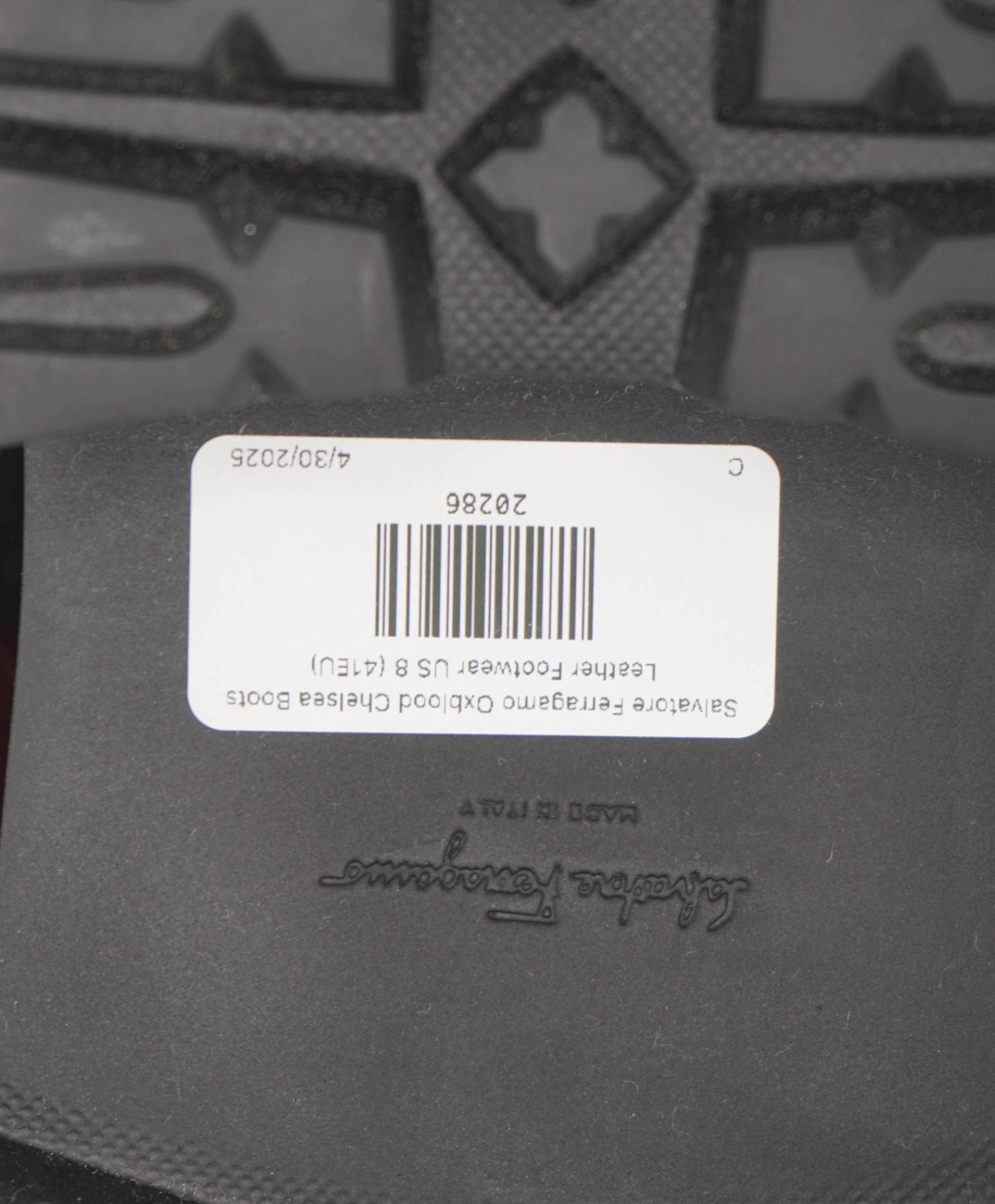 $950 Salvatore Ferragamo Oxblood "GEORGE 2"Chelsea Boots US 8 M