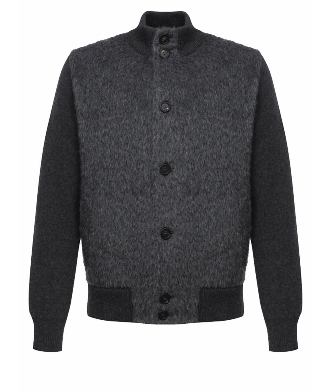 $2,850 Brioni Textured Grey ALPACA Mock Neck Jacket 48US (58EU)