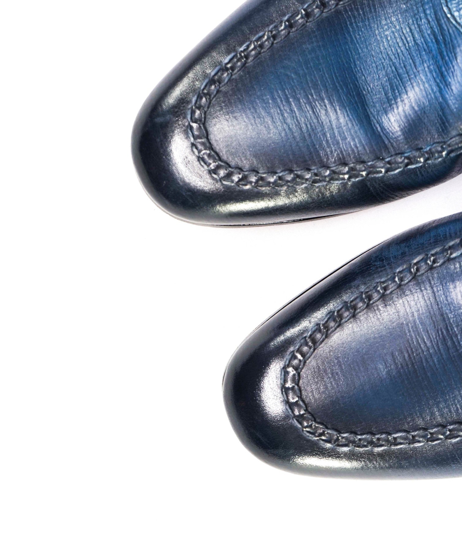 $950 Santoni Blue "GOODYEAR" Loafers Leather US 12 (11UK)