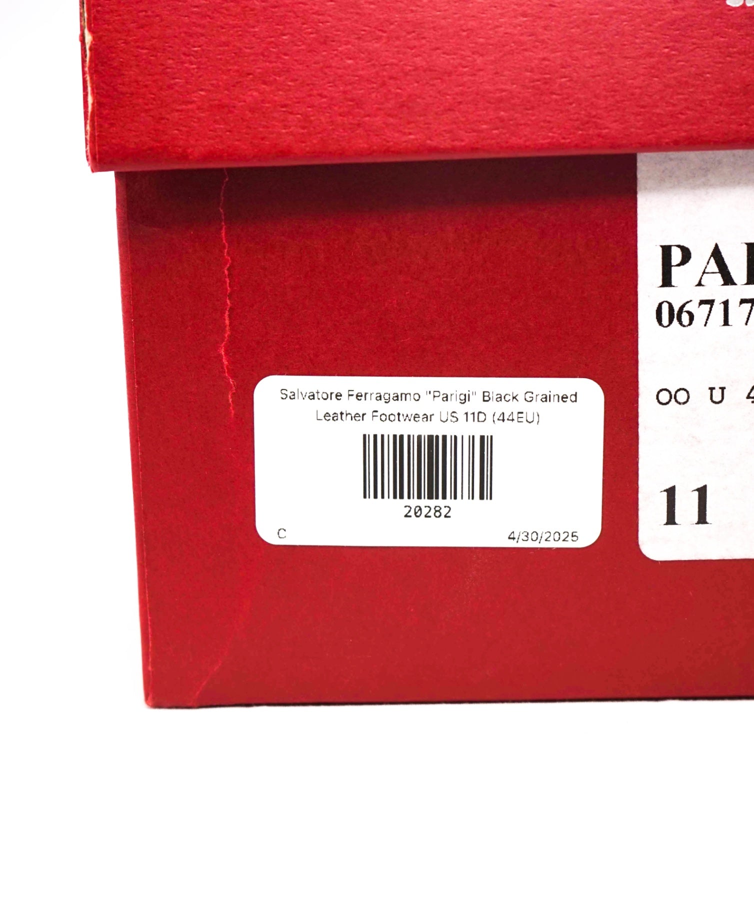 $800 Salvatore Ferragamo "PARIGI" Black Pebbled Leather Loafer 11 D