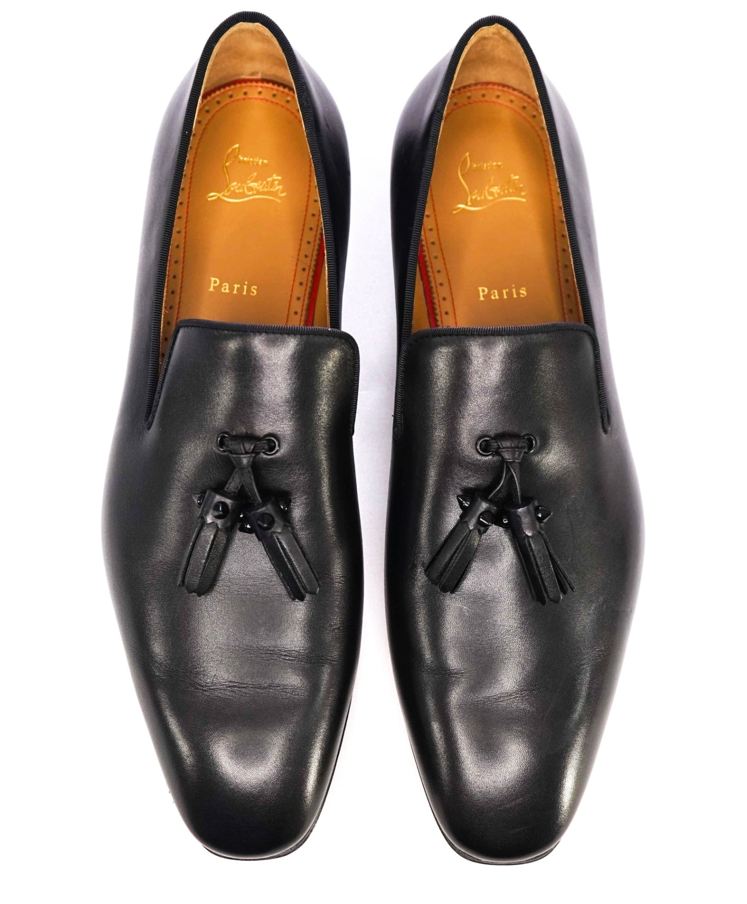 $1,095 CHRISTIAN LOUBOUTIN - *Dandelion* Spike Tassel Leather Loafers - US 12.5 (45.5EU)