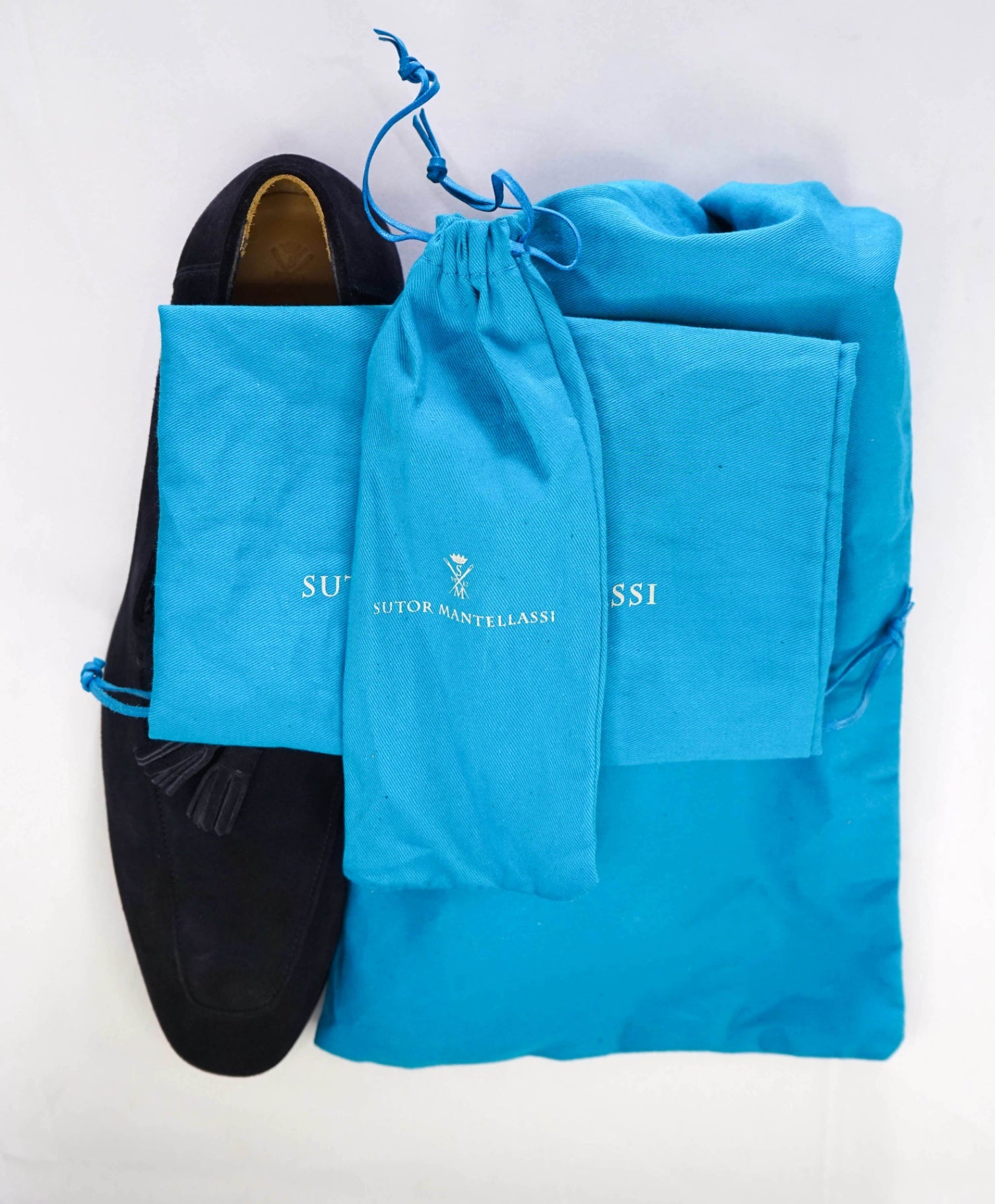 $850 Sutor Mantellassi Navy Tassel Loafers Suede Footwear 11.5