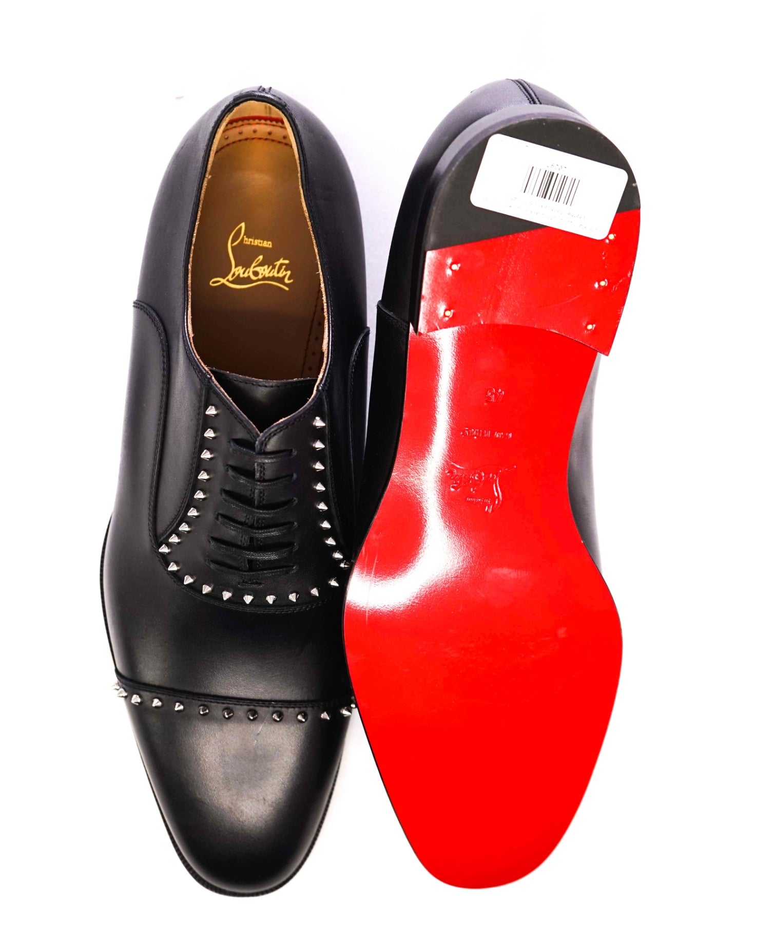 $1,200 CHRISTIAN LOUBOUTIN - *CLOOCLOO* Black Spike Oxfords - 12 US (45 EU)