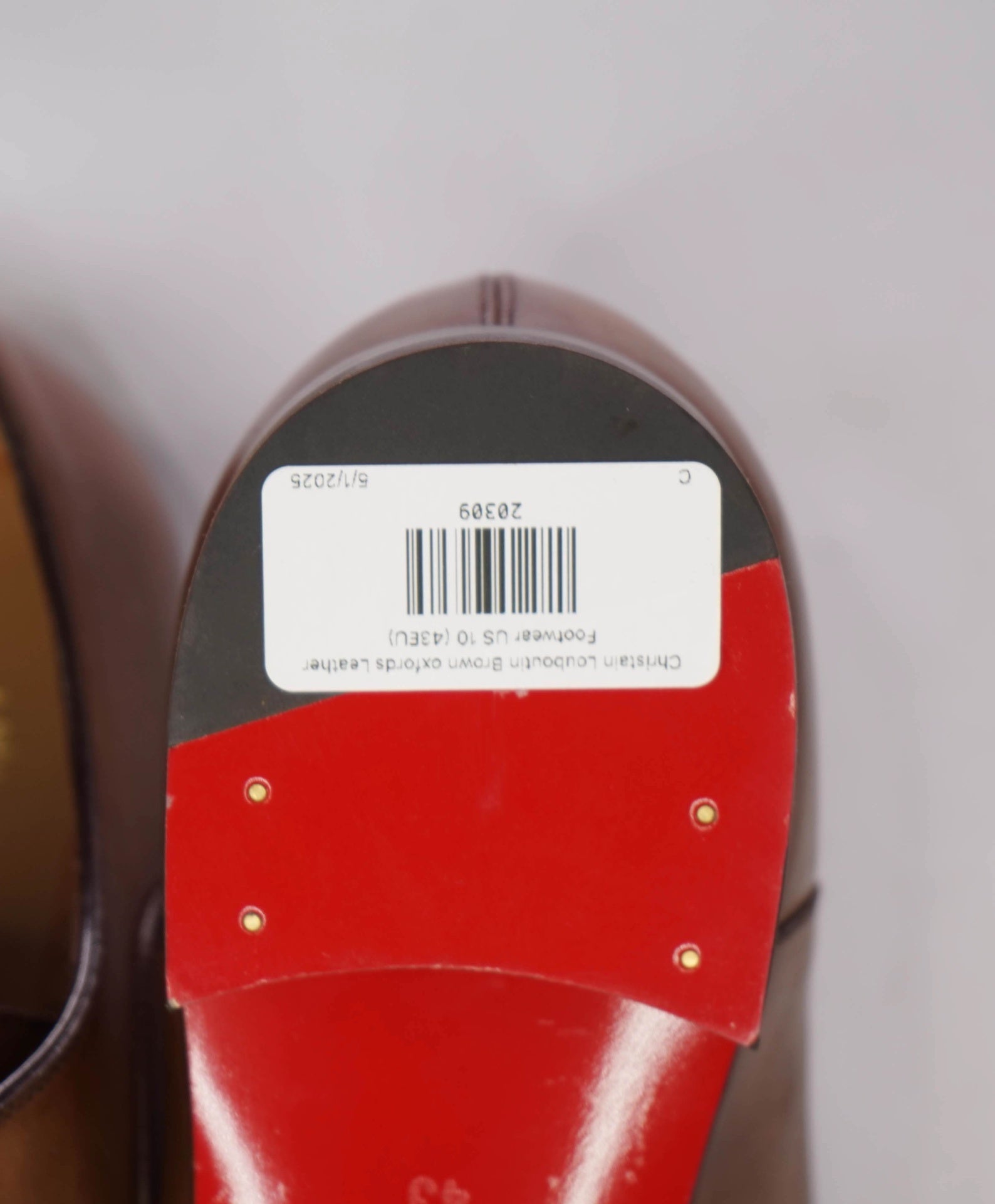 $1,050 CHRISTIAN LOUBOUTIN - *GREGGO* Brown Oxfords - 10 US (43EU)