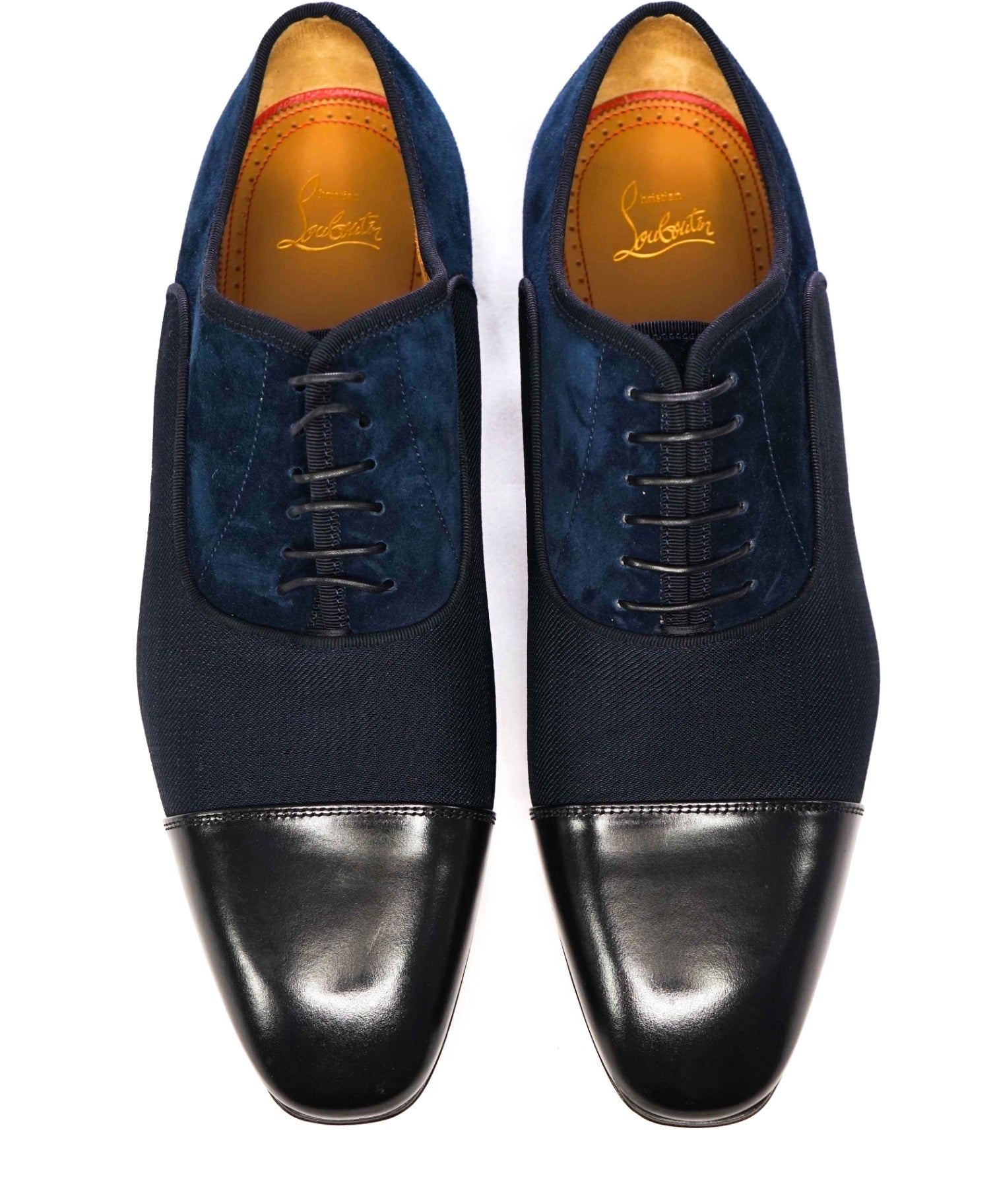$1,050 CHRISTIAN LOUBOUTIN - *GREGGO* Suede Navy Blue Oxfords - 11 US (44EU)