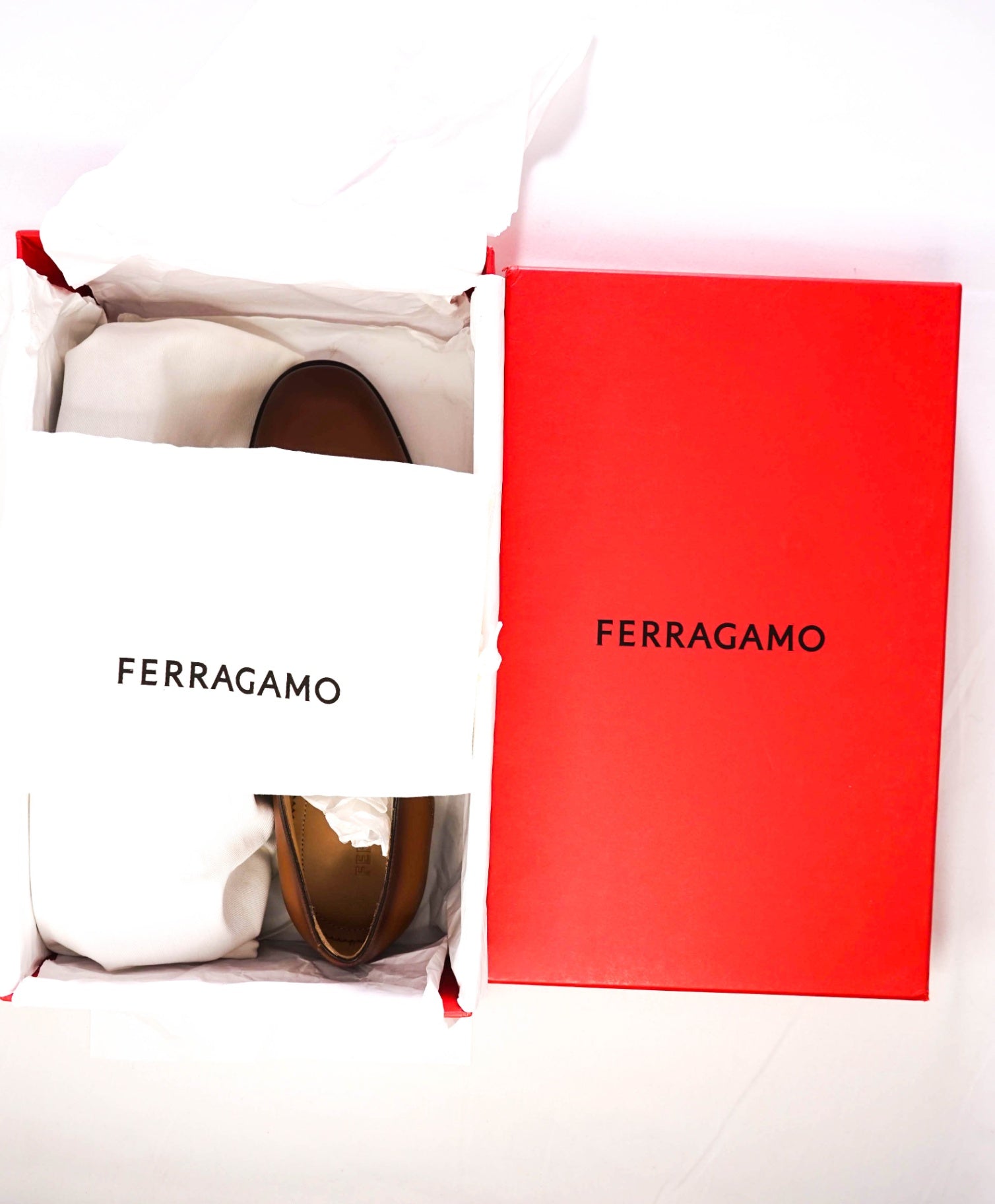 $880 Ferragamo "Fosco" 2-Tone Brown Leather Derbies 8.5 D