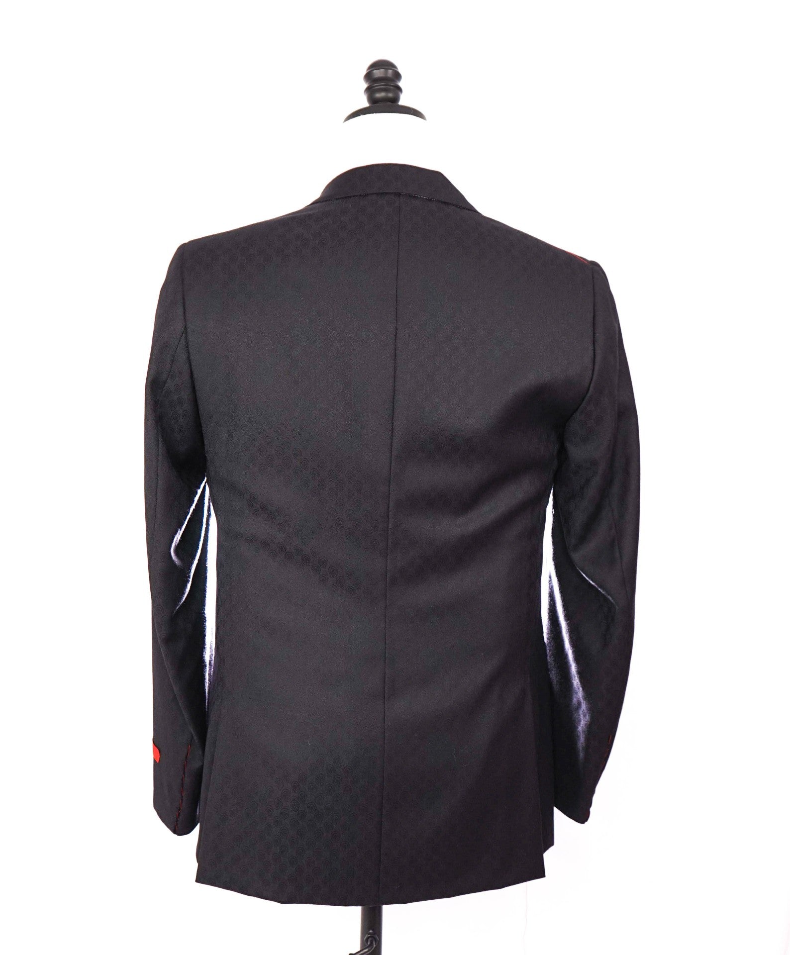 $4,900 ISAIA Black Paisley Peak Lapel Wool Dinner Jacket Blazer 38R