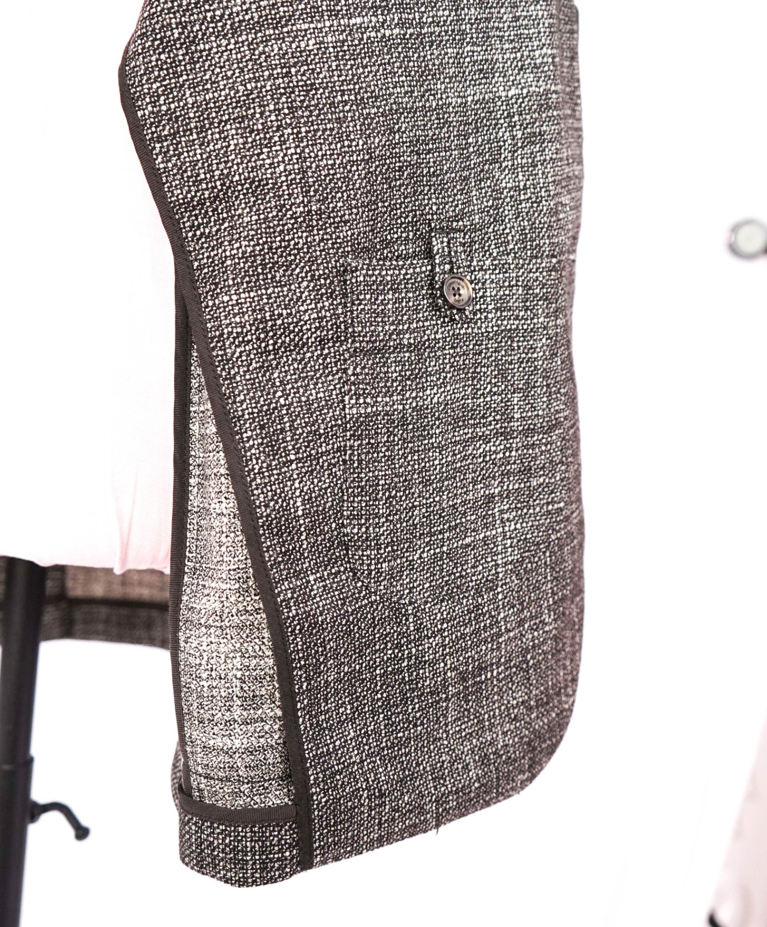 $3,295 Ermenegildo Zegna Black/White Fleck Wool/Silk Blazer 44R