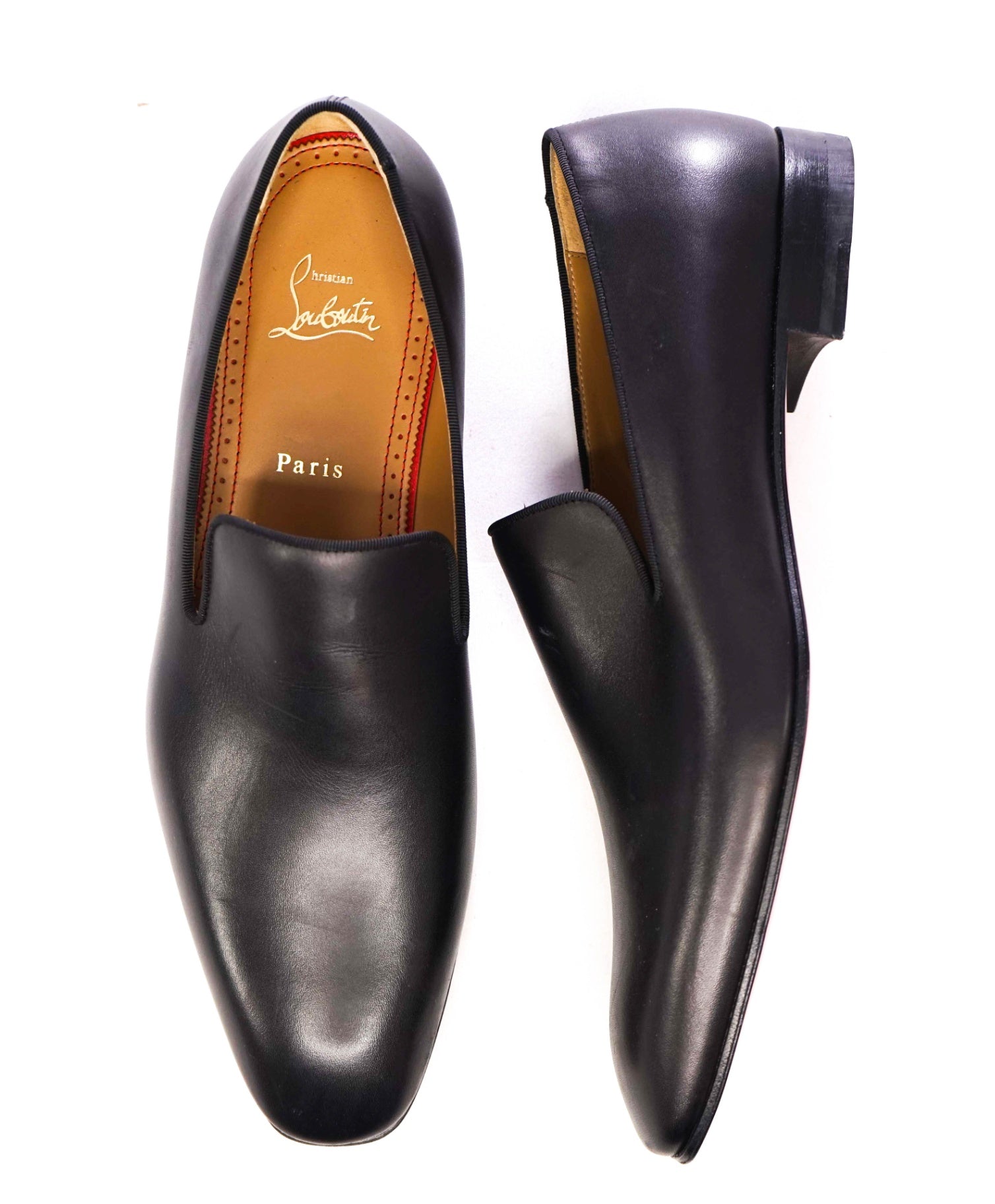 $1,050 CHRISTIAN LOUBOUTIN - * Dandelion* Black Leather Loafers - 9.5 US (42.5)