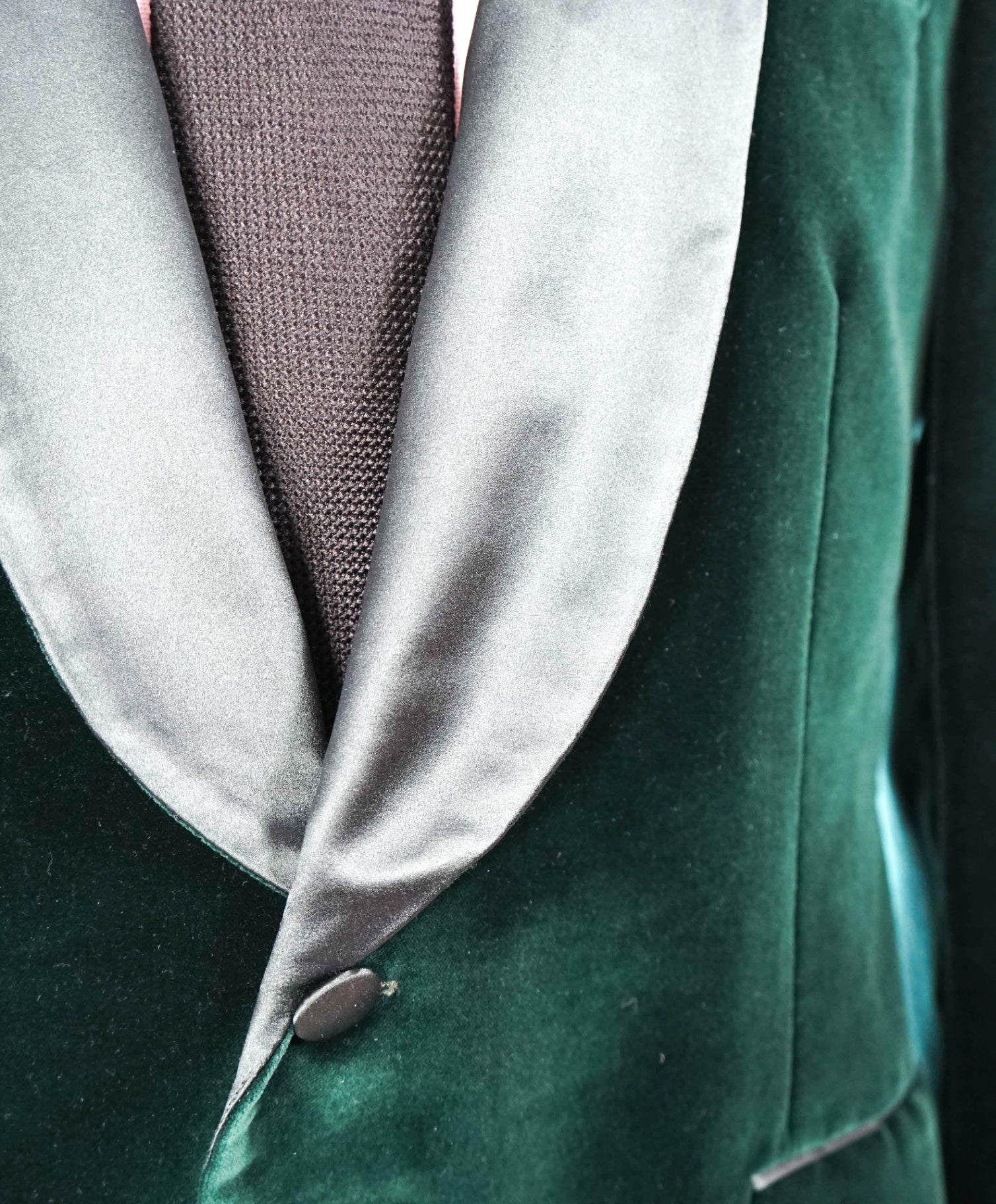 $3,300 Yves SAINT LAURENT Green Shawl Collar Velvet Jacket Blazer 42R