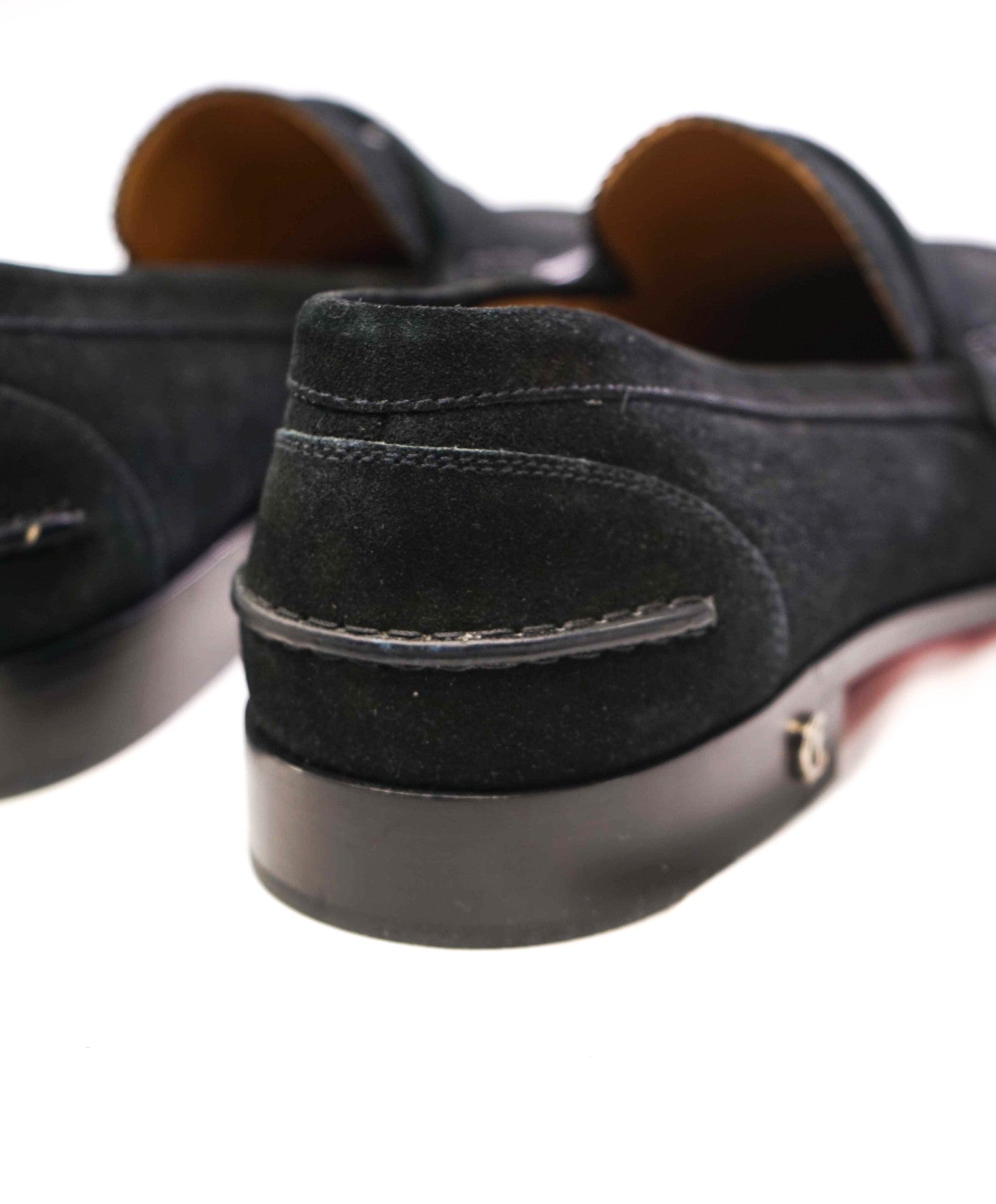$1,145 CHRISTIAN LOUBOUTIN - *PENNY* Black Suede Loafers - 12 US (45EU)