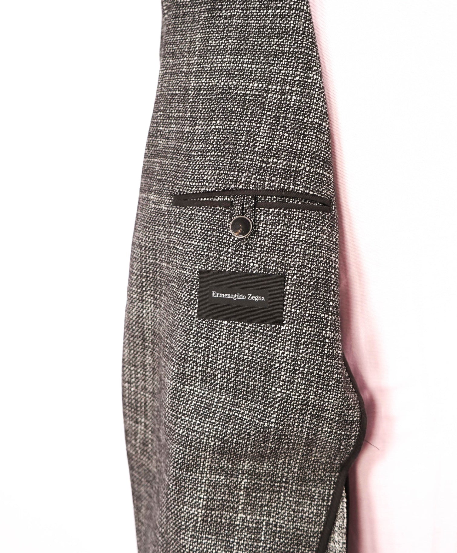 $3,295 Ermenegildo Zegna Black/White Fleck Wool/Silk Blazer 44R