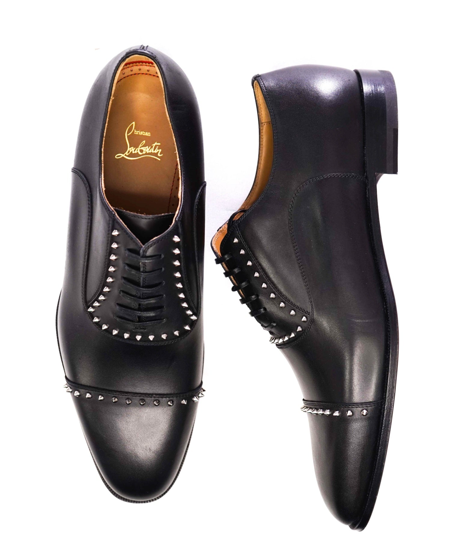 $1,200 CHRISTIAN LOUBOUTIN - *CLOOCLOO* Black Spike Oxfords - 12 US (45 EU)